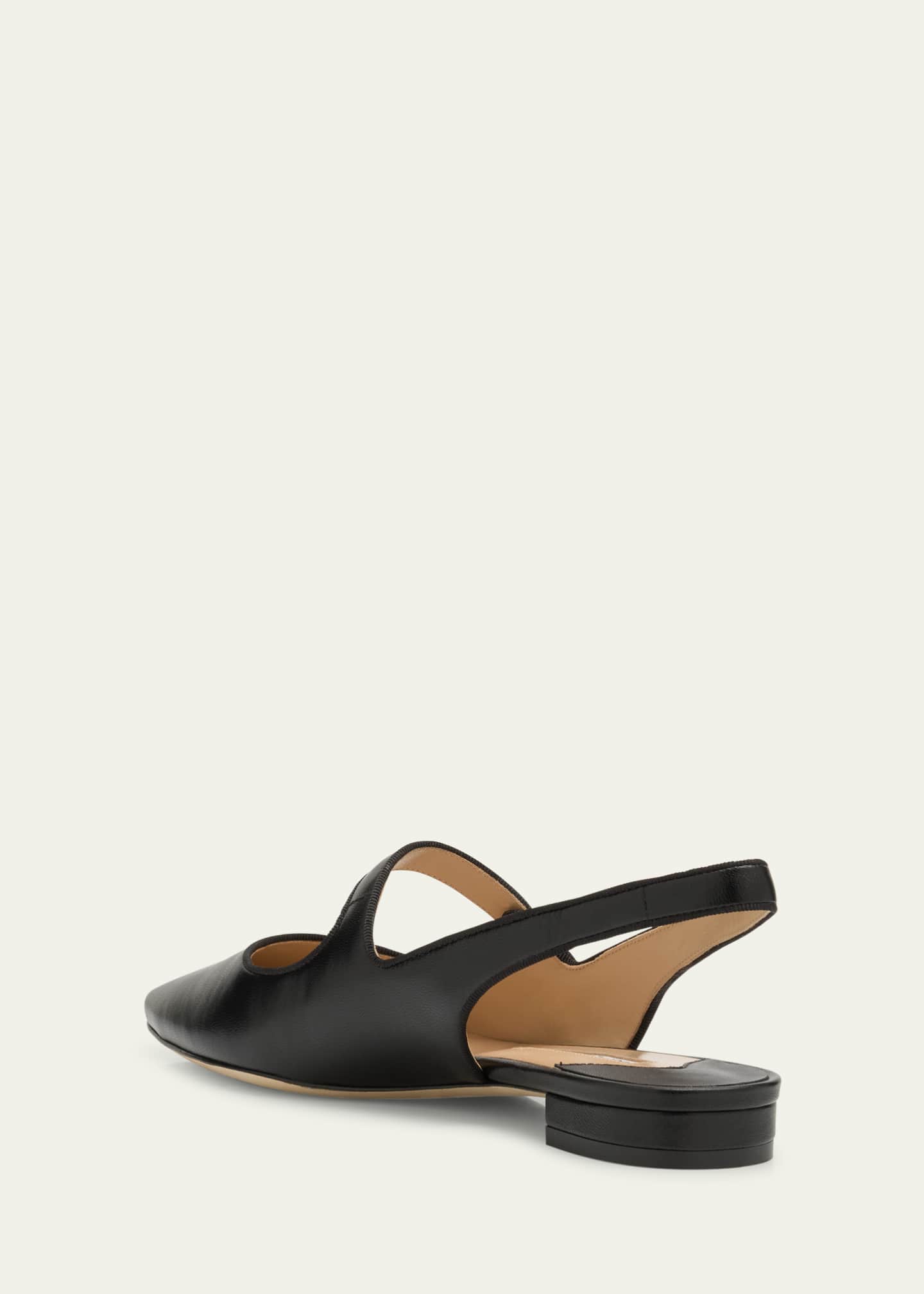 Manolo Blahnik Campari Leather Mary Jane Slingback Flats Image 4 of 6