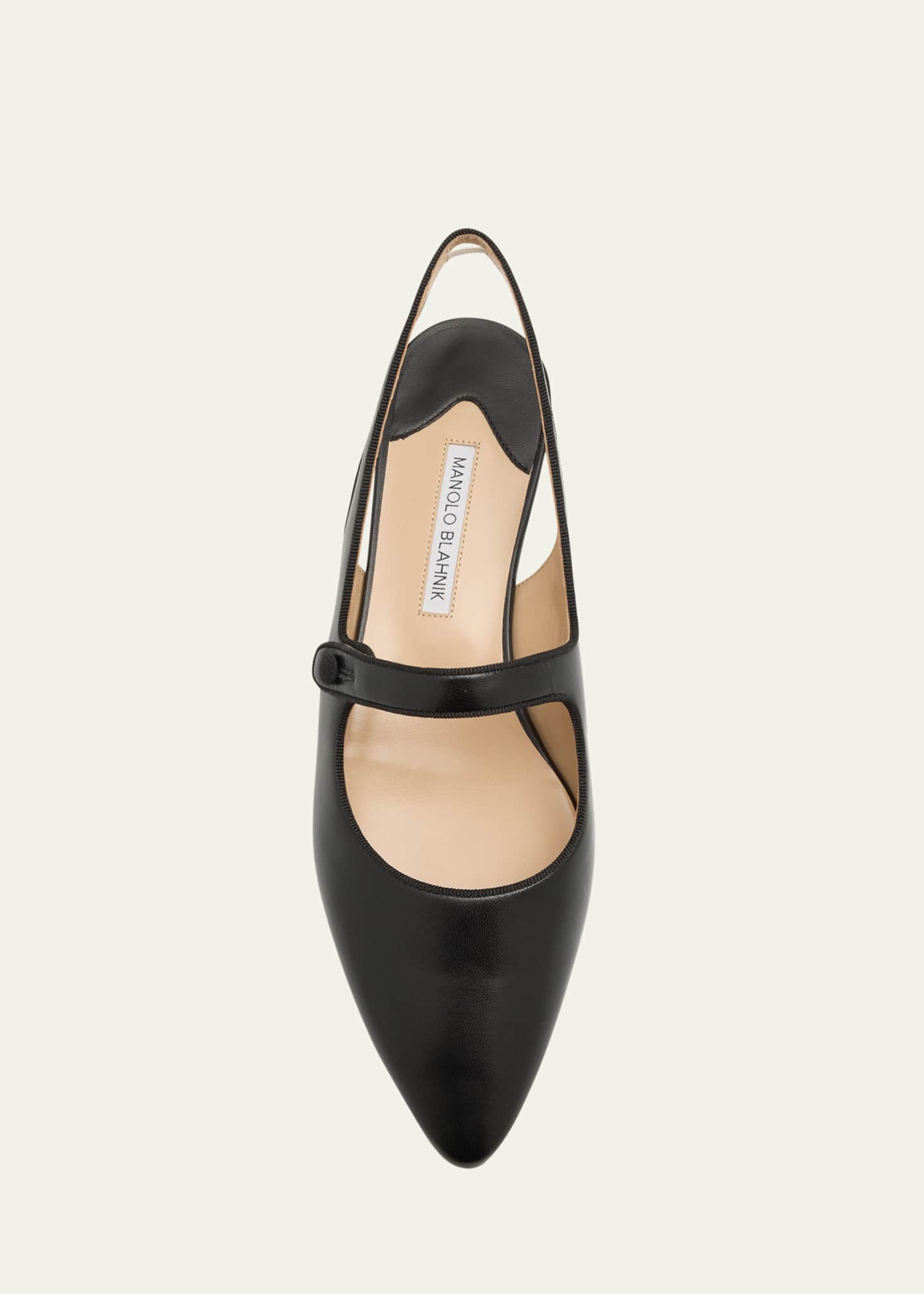 Manolo Blahnik Campari Leather Mary Jane Slingback Flats Image 6 of 6