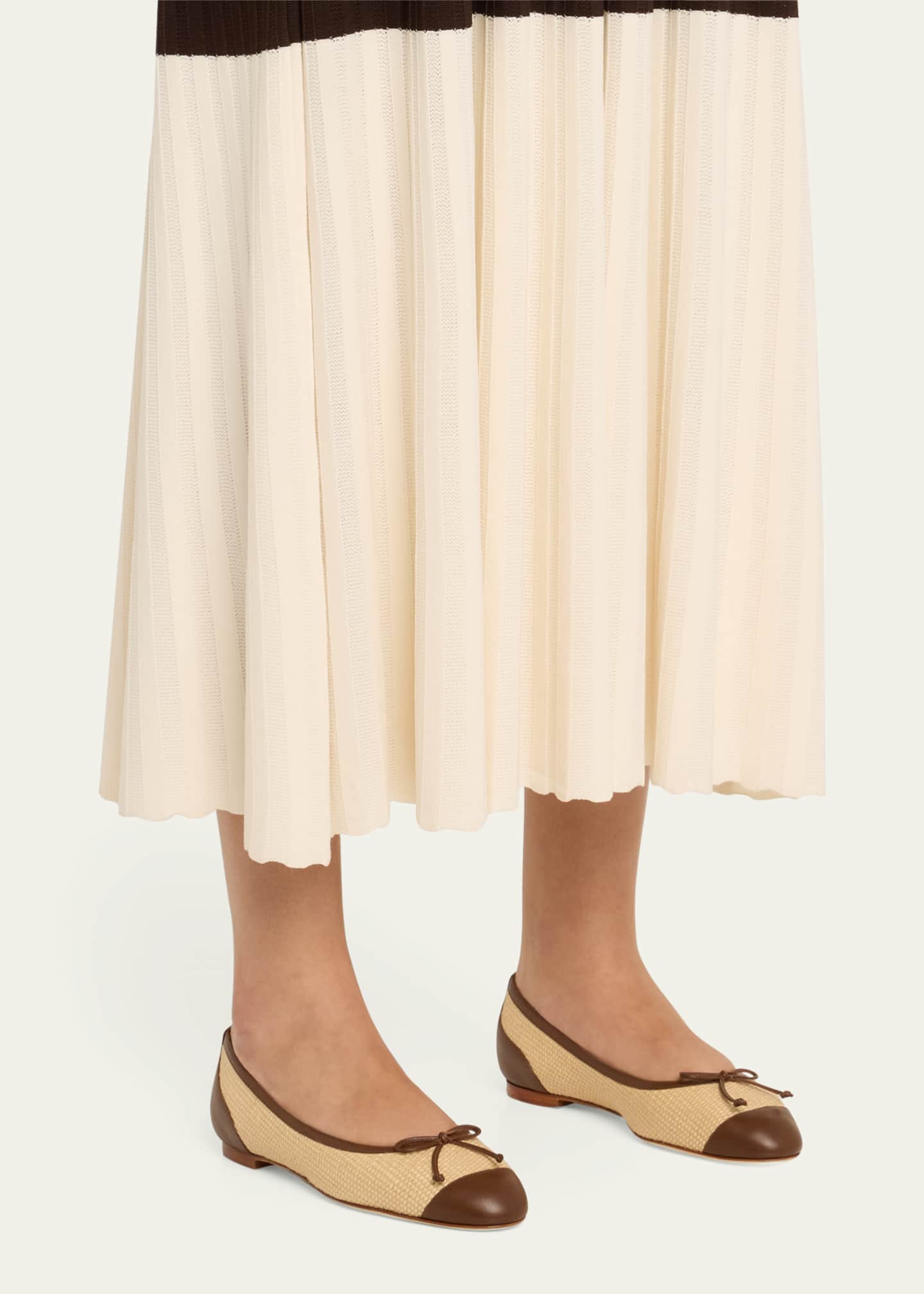 Manolo Blahnik Capbal Bicolor Bow Ballerina Flats Image 2 of 6