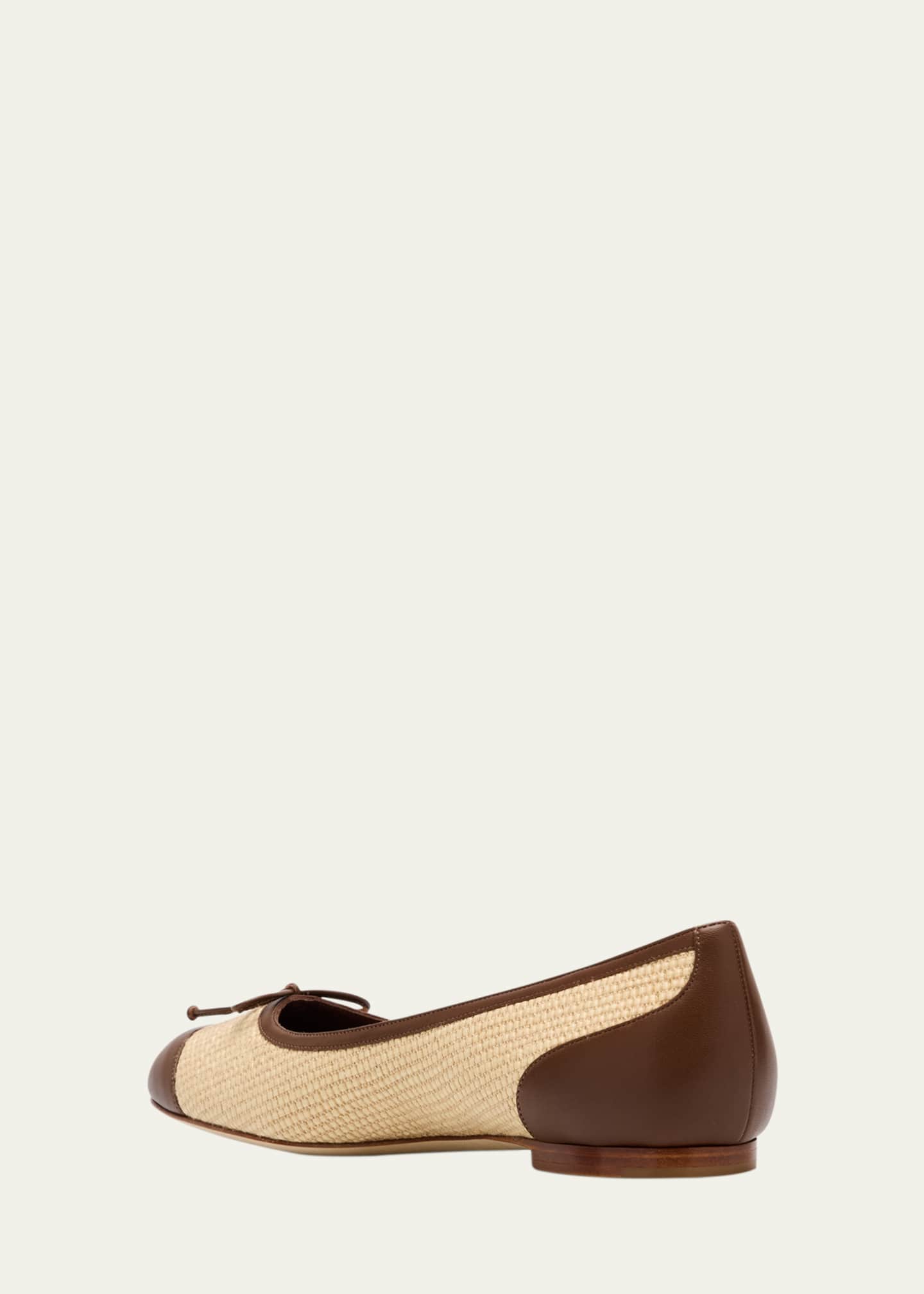 Manolo Blahnik Capbal Bicolor Bow Ballerina Flats Image 4 of 6