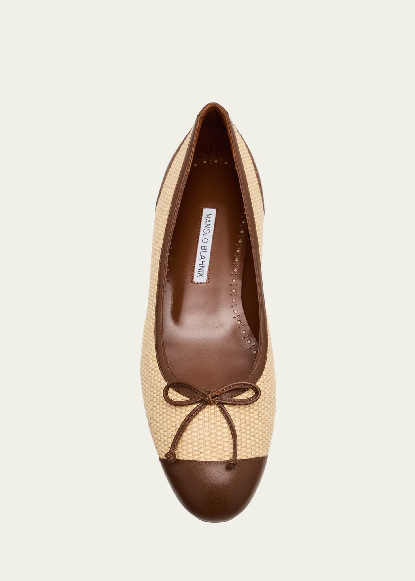 Manolo Blahnik Capbal Bicolor Bow Ballerina Flats Image 6 of 6