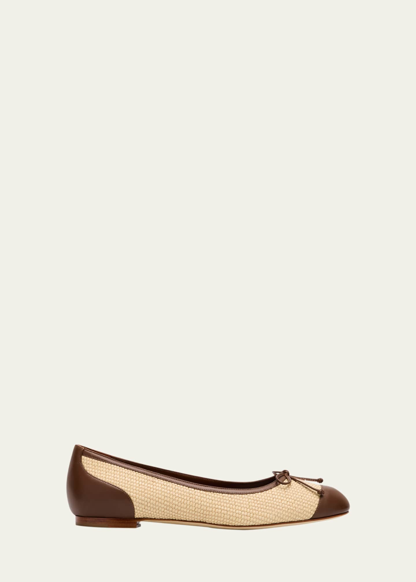 Manolo Blahnik Capbal Bicolor Bow Ballerina Flats Image 1 of 6