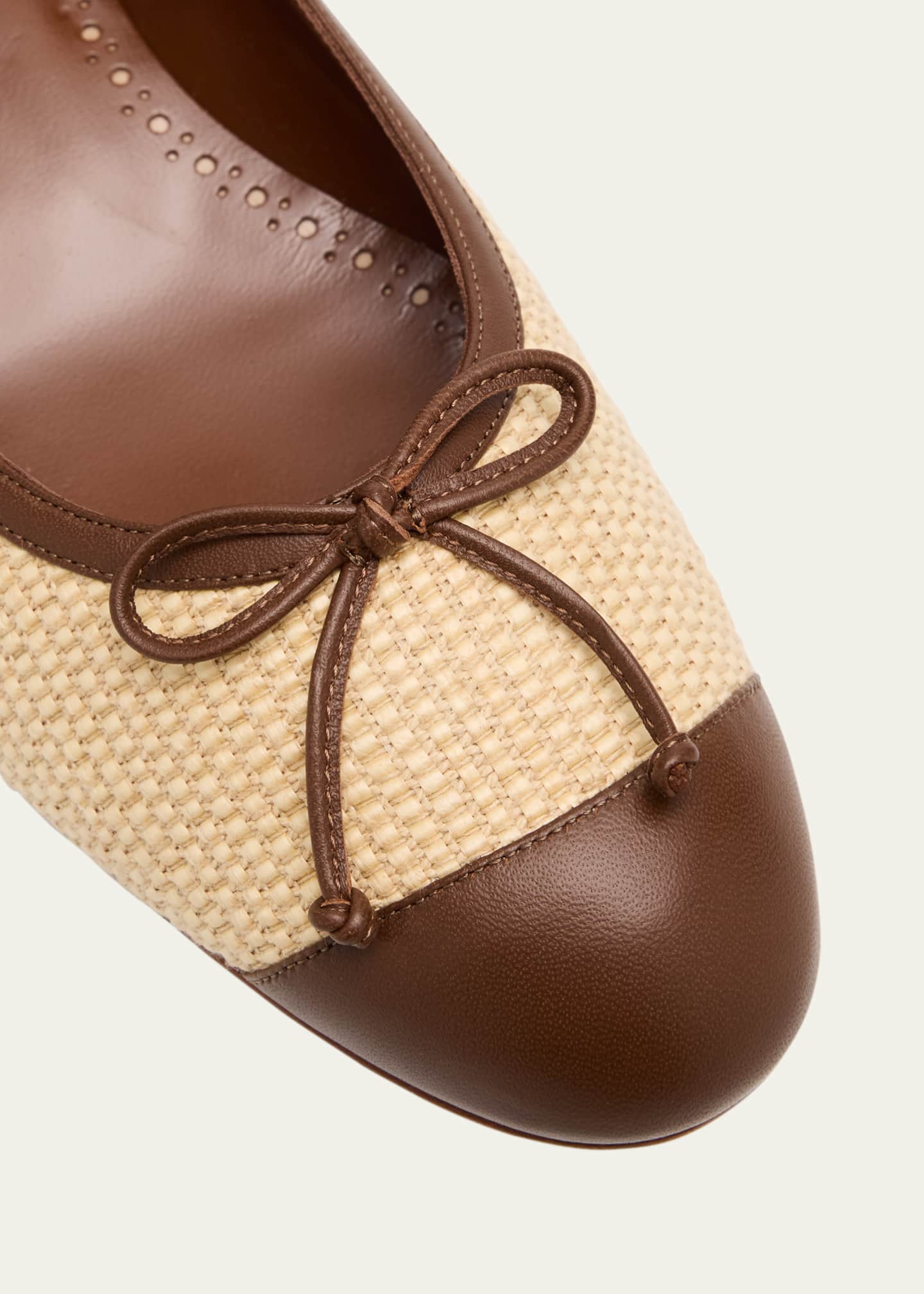 Manolo Blahnik Capbal Bicolor Bow Ballerina Flats Image 5 of 6