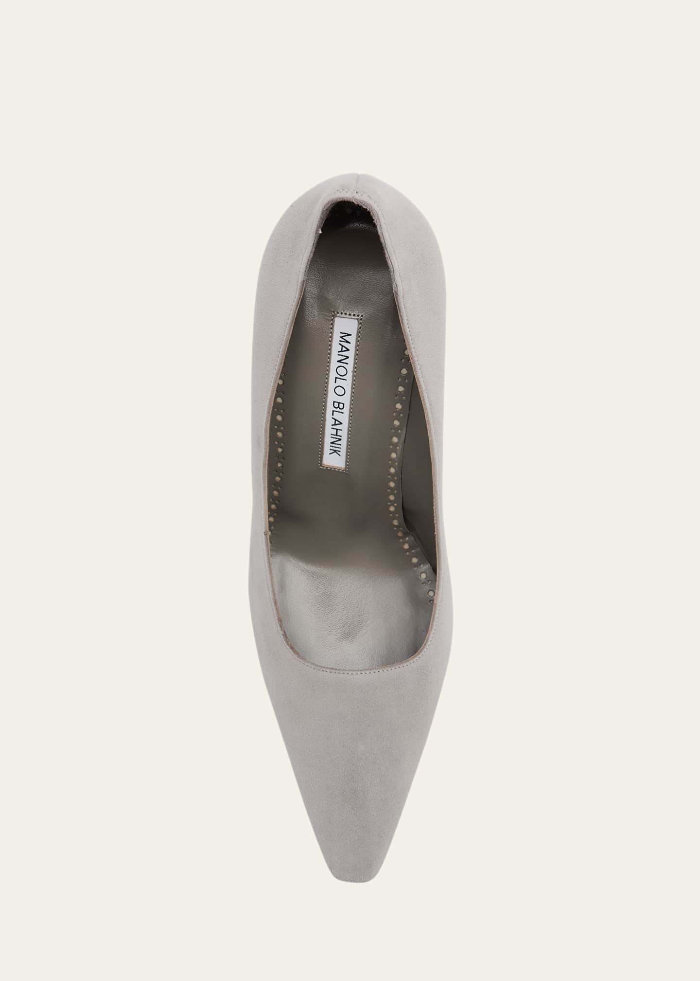 Manolo Blahnik Loumaj Kid Suede Pumps Image 6 of 6