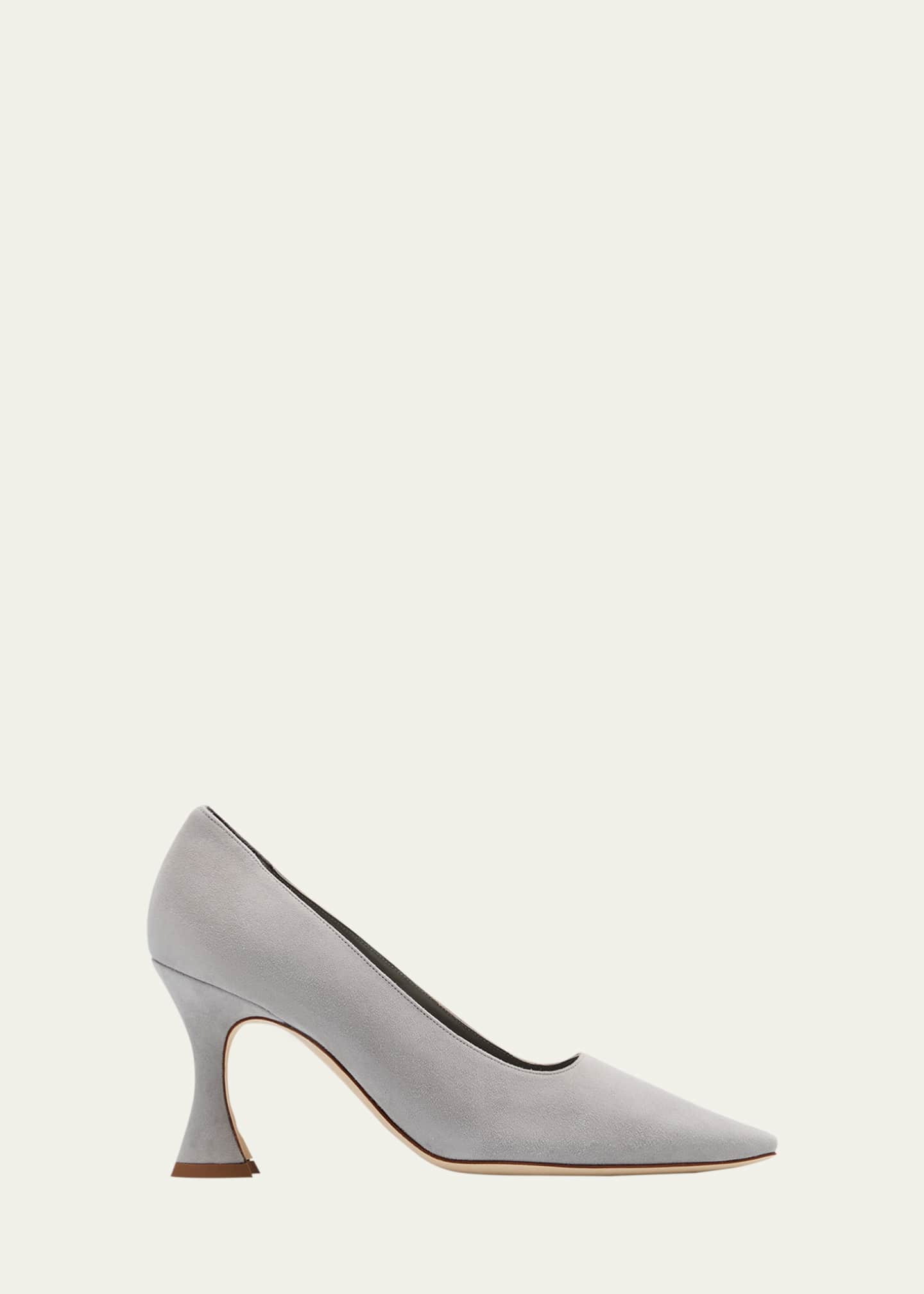 Manolo Blahnik Loumaj Kid Suede Pumps Image 1 of 6