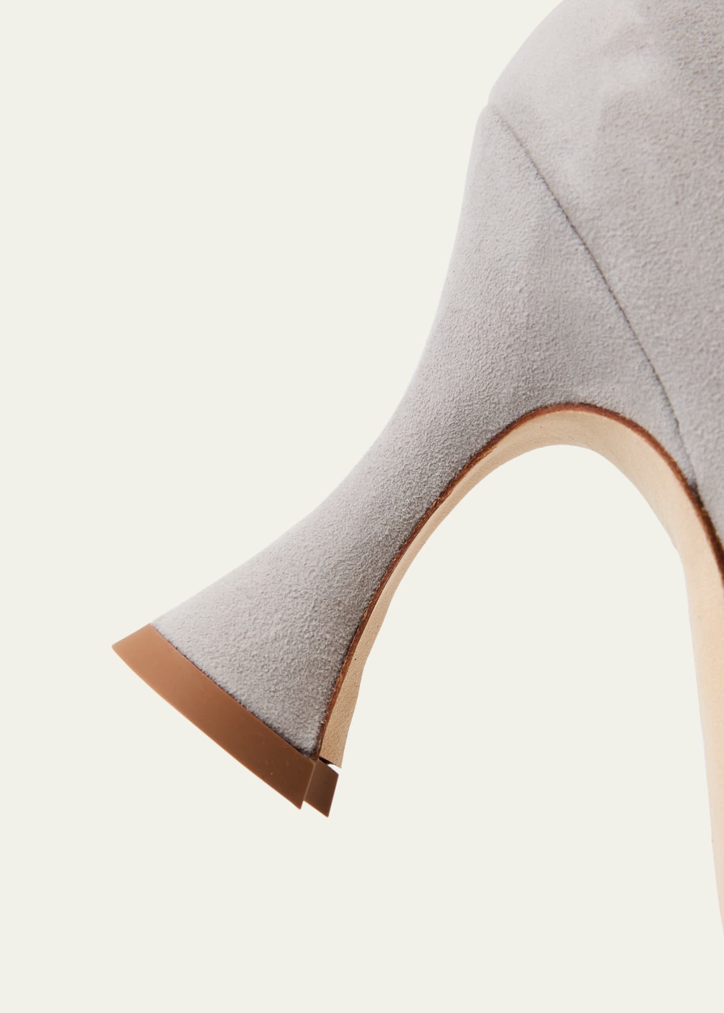 Manolo Blahnik Loumaj Kid Suede Pumps Image 5 of 6