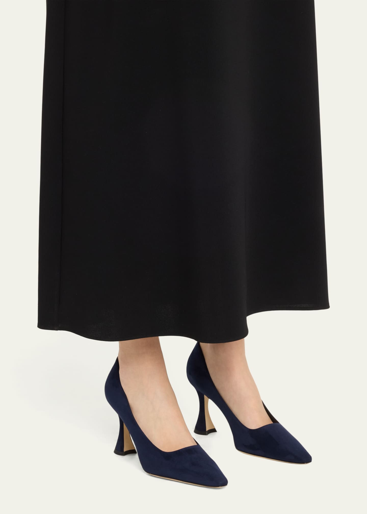 Manolo Blahnik Loumaj Kid Suede Pumps Image 2 of 6