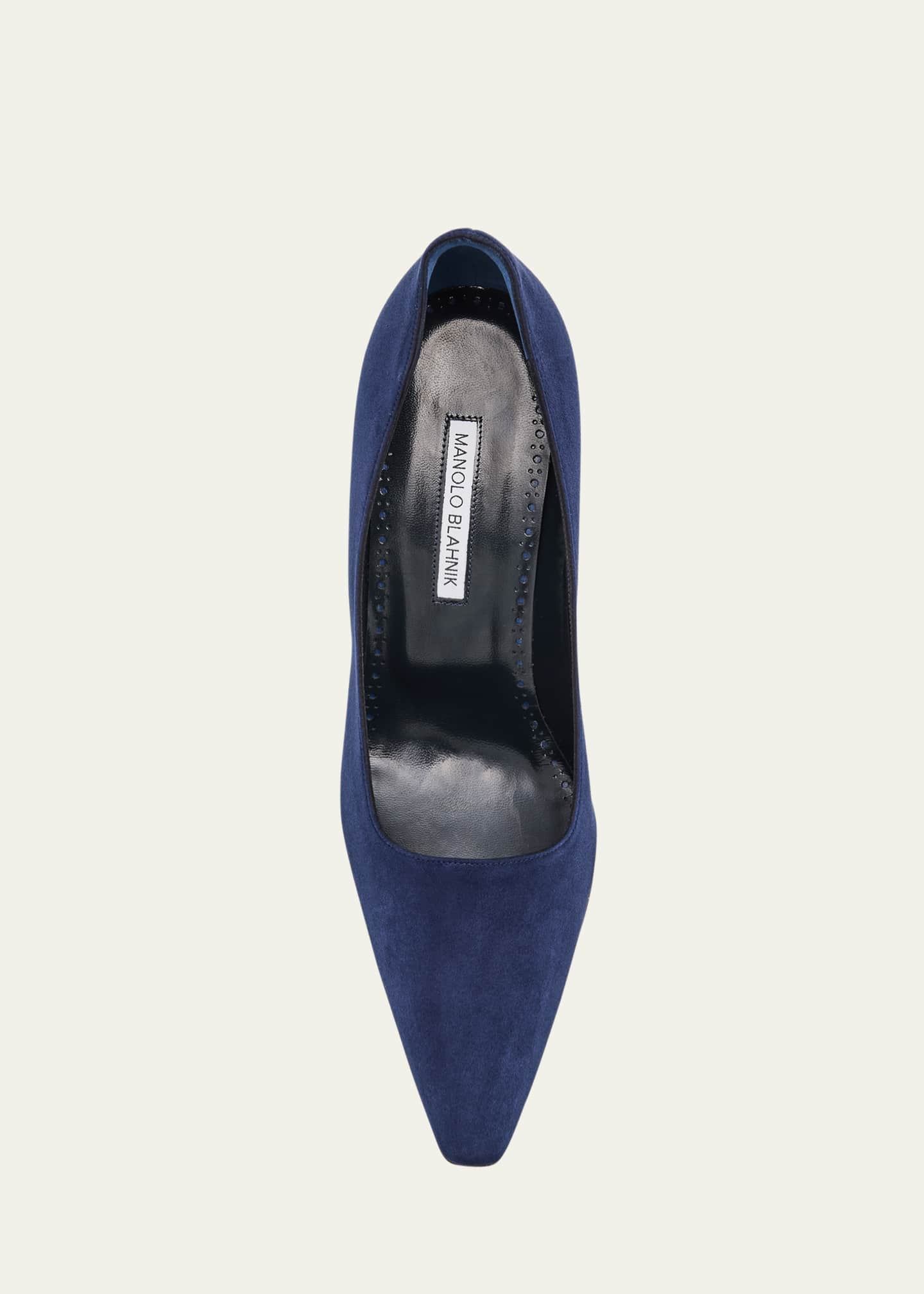 Manolo Blahnik Loumaj Kid Suede Pumps Image 6 of 6
