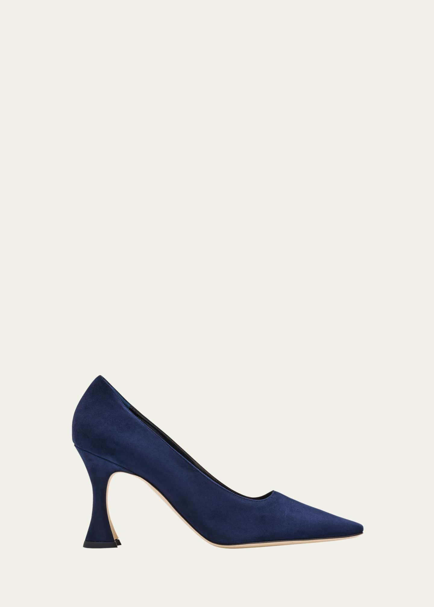 Manolo Blahnik Loumaj Kid Suede Pumps Image 1 of 6