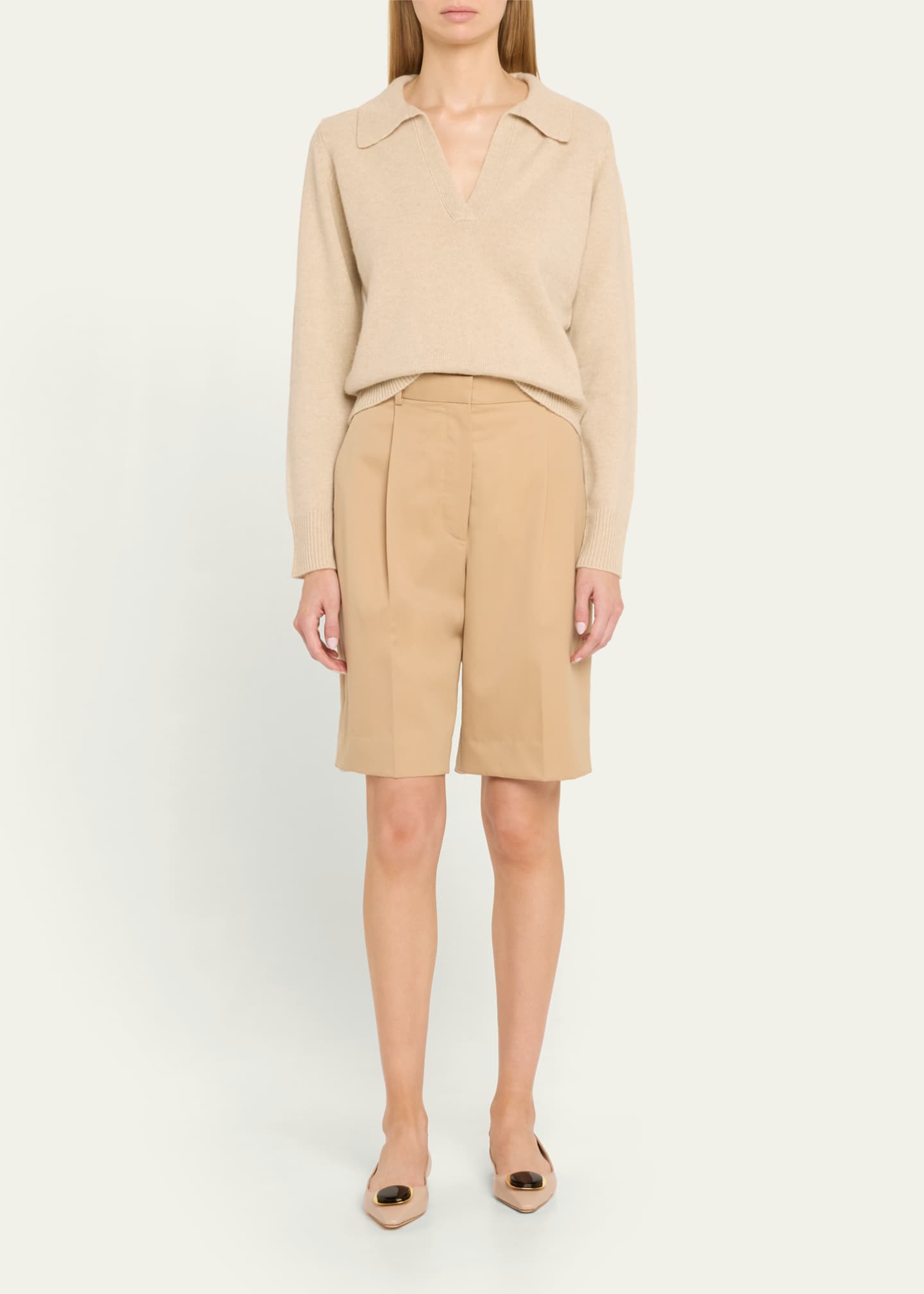 Manolo Blahnik Chiaran Leather Buckle Ballerina Flats Image 3 of 6
