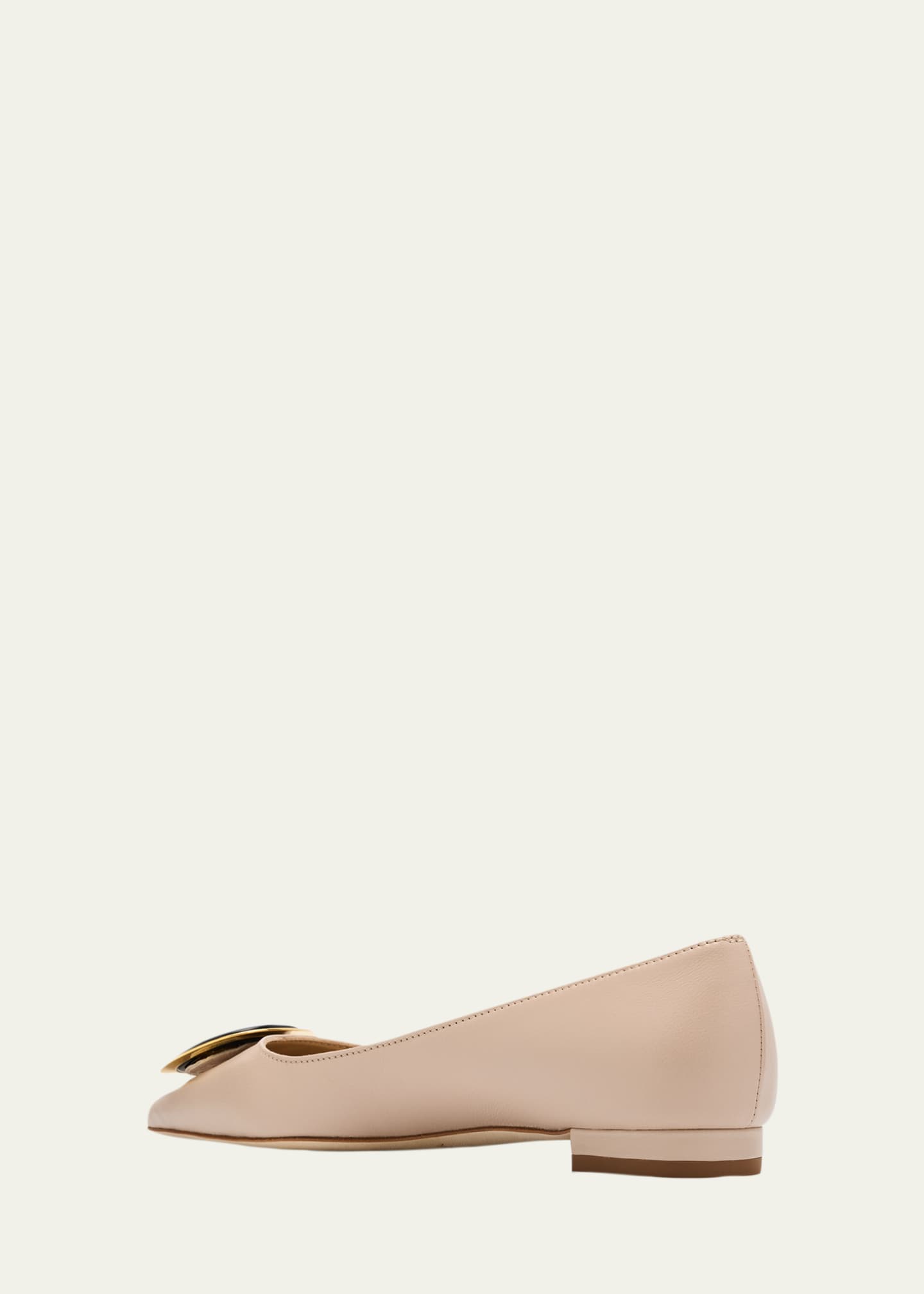 Manolo Blahnik Chiaran Leather Buckle Ballerina Flats Image 4 of 6