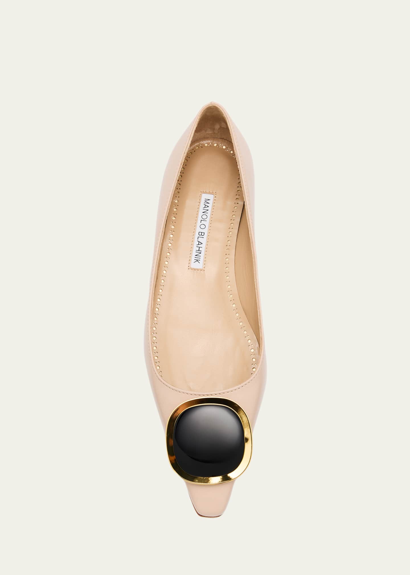 Manolo Blahnik Chiaran Leather Buckle Ballerina Flats Image 5 of 6