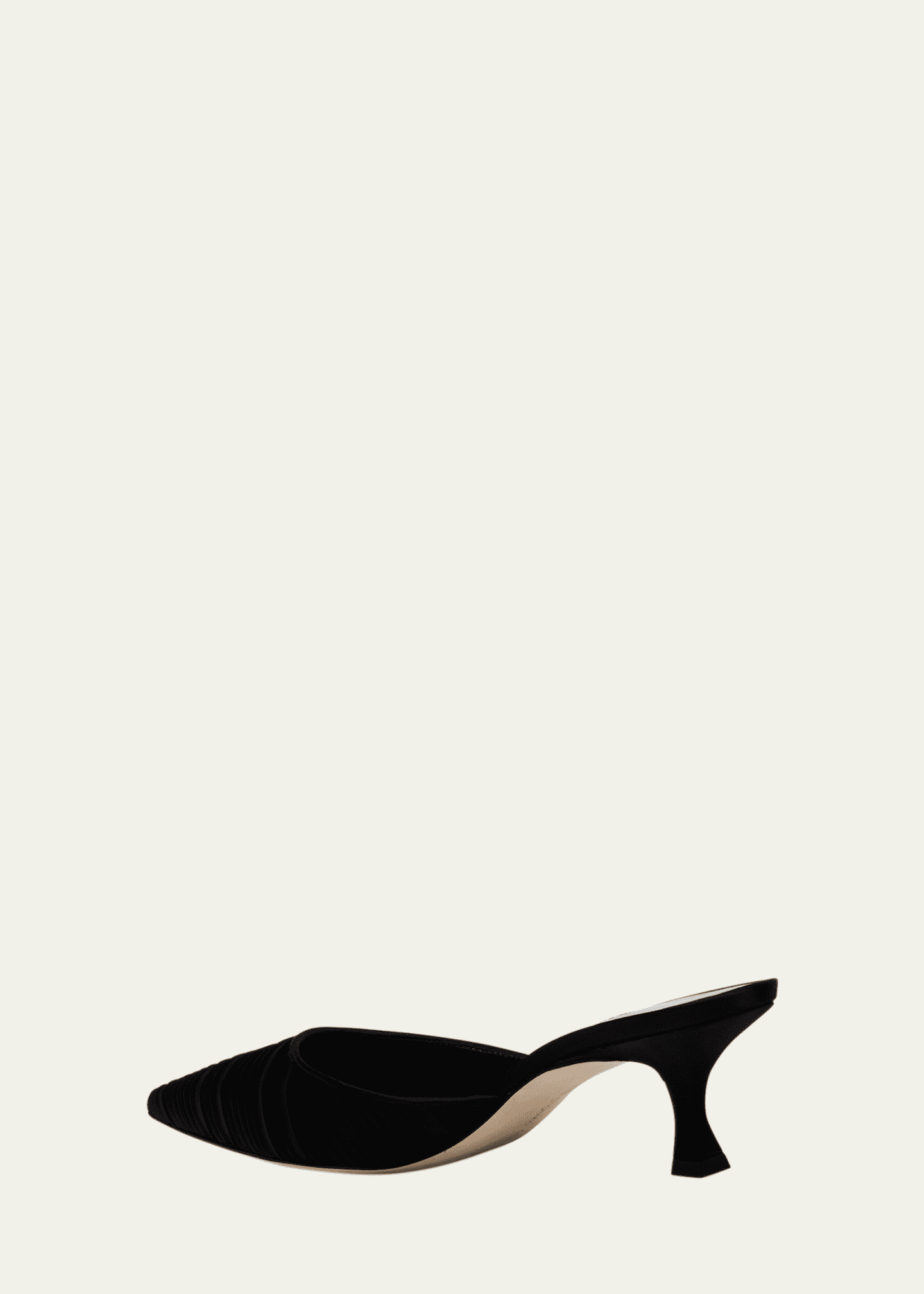 Manolo Blahnik Carolyne Pleated Satin Mule Pumps Image 4 of 6