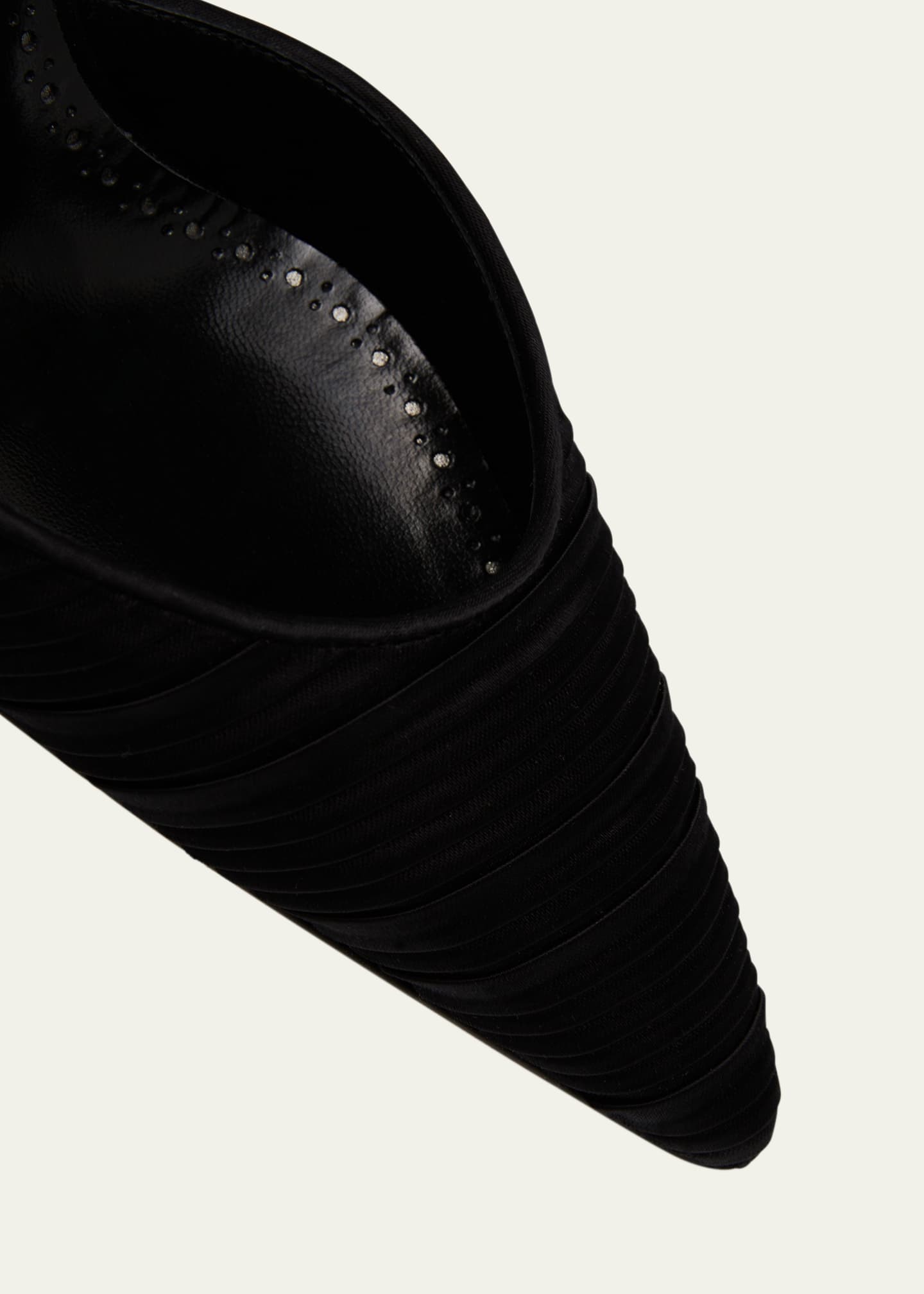 Manolo Blahnik Carolyne Pleated Satin Mule Pumps Image 5 of 6