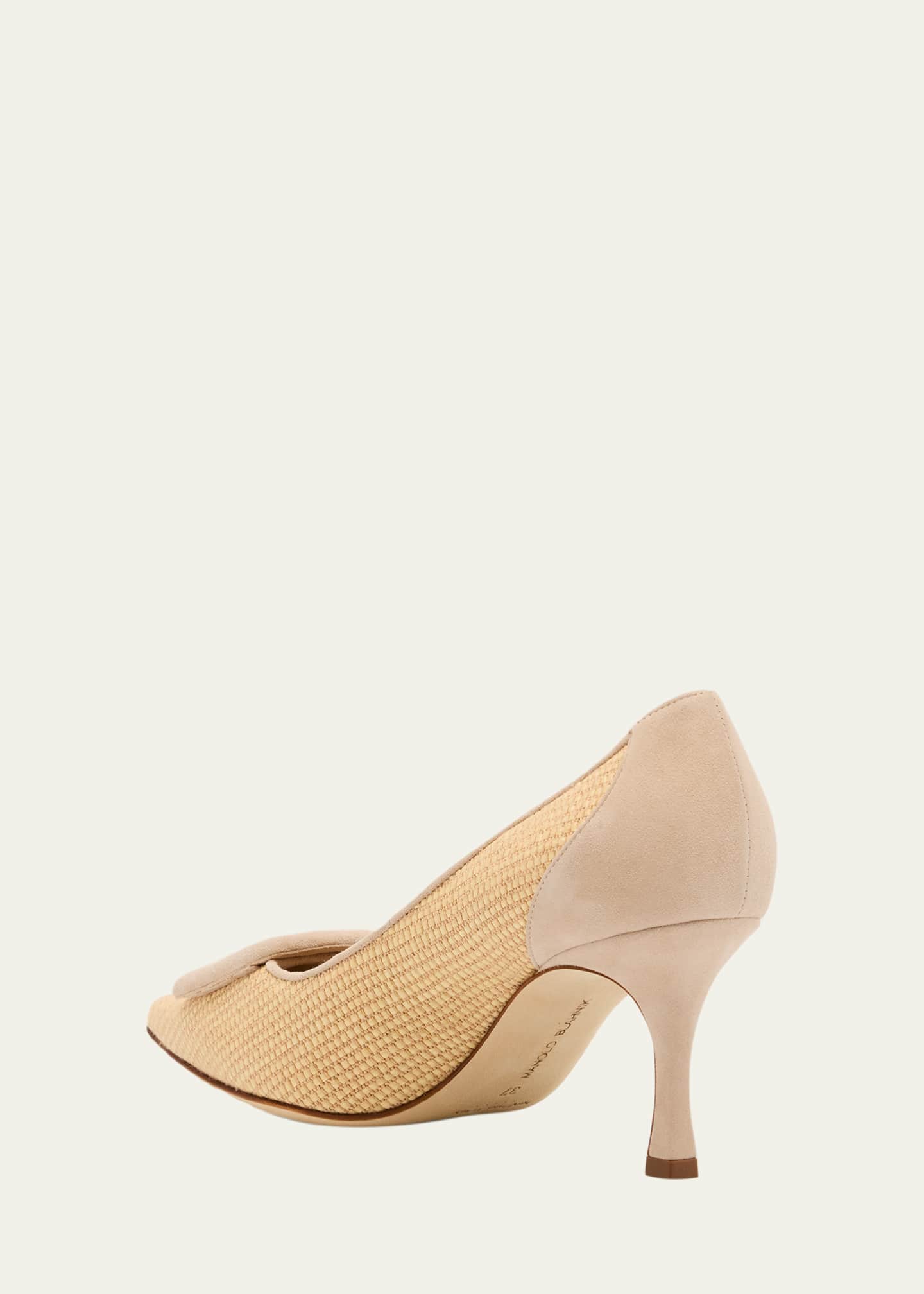 Manolo Blahnik Maysale Woven Buckle Pumps Image 4 of 6