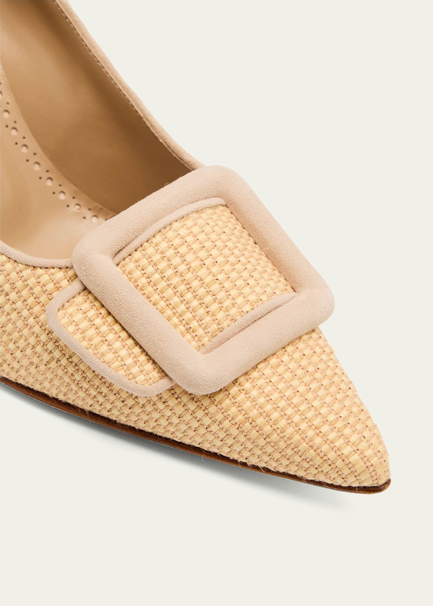 Manolo Blahnik Maysale Woven Buckle Pumps Image 6 of 6