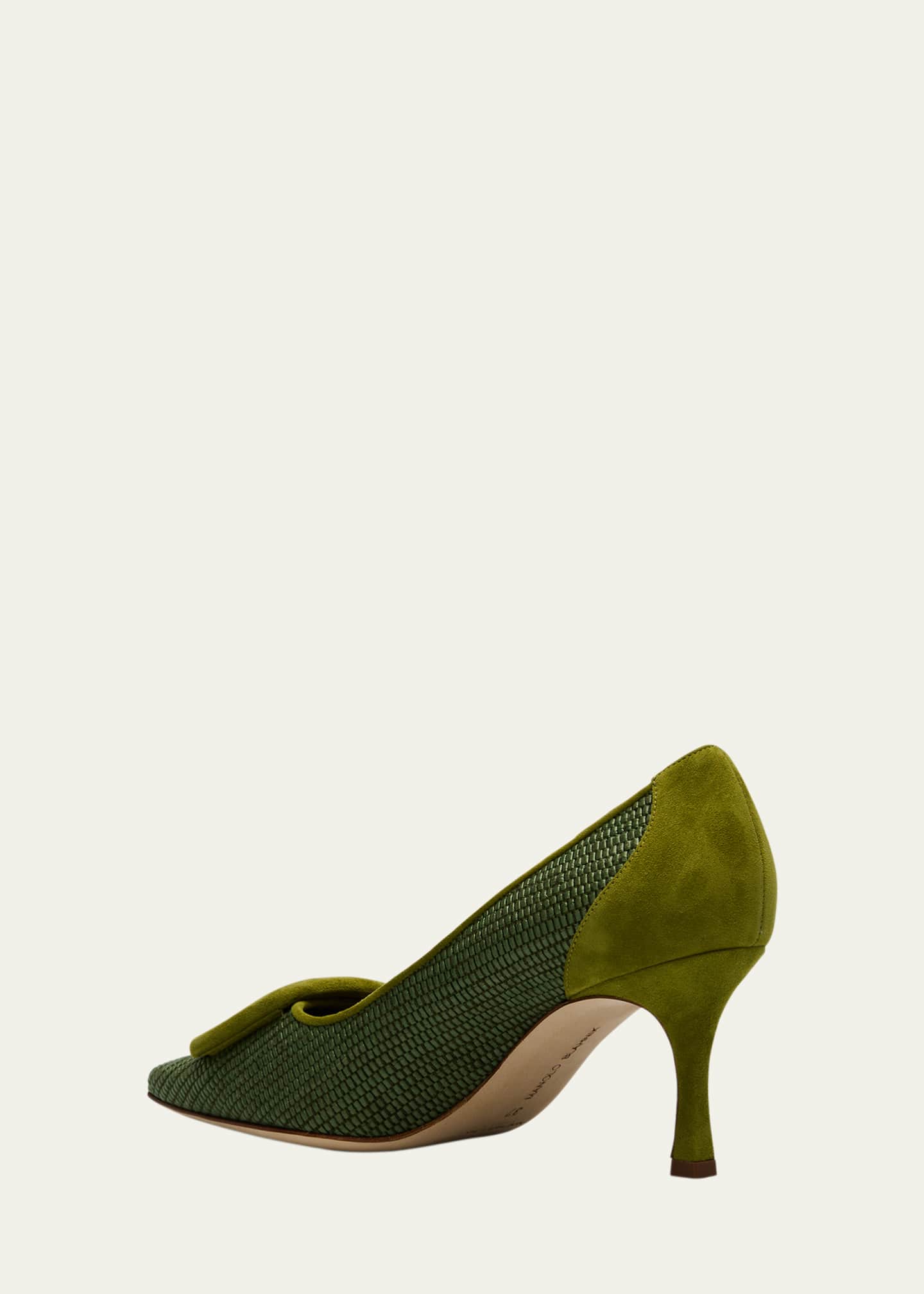 Manolo Blahnik Maysale Woven Buckle Pumps Image 4 of 6