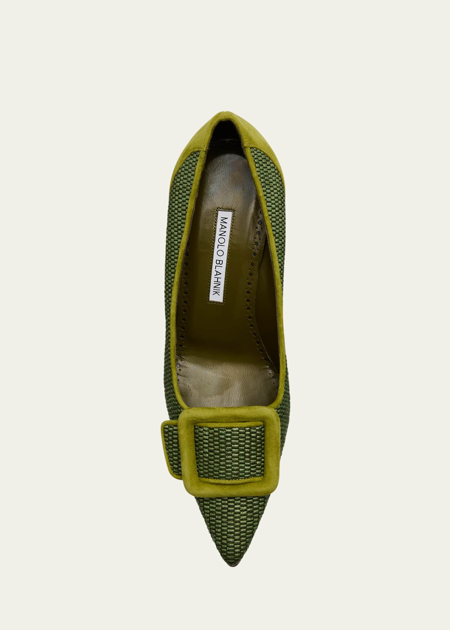 Manolo Blahnik Maysale Woven Buckle Pumps Image 6 of 6