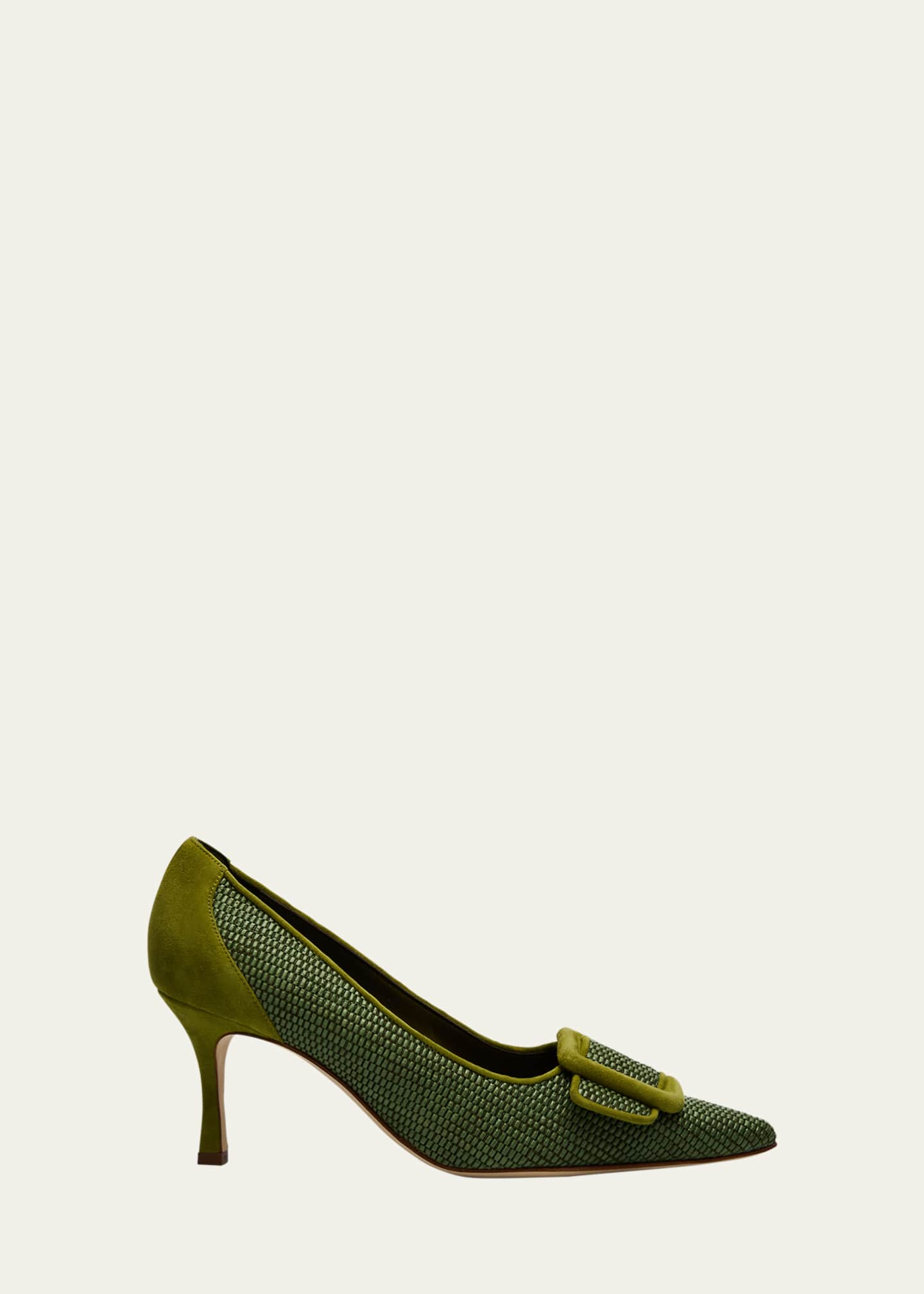 Manolo Blahnik Maysale Woven Buckle Pumps Image 1 of 6