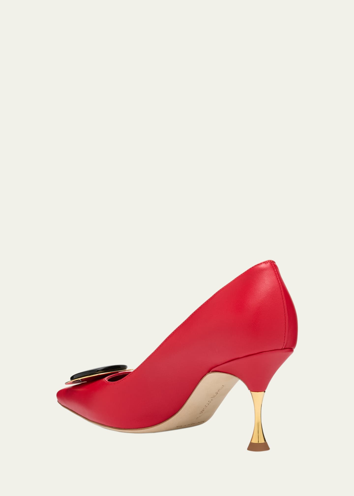 Manolo Blahnik Chiaran Leather Buckle Pumps Image 4 of 6