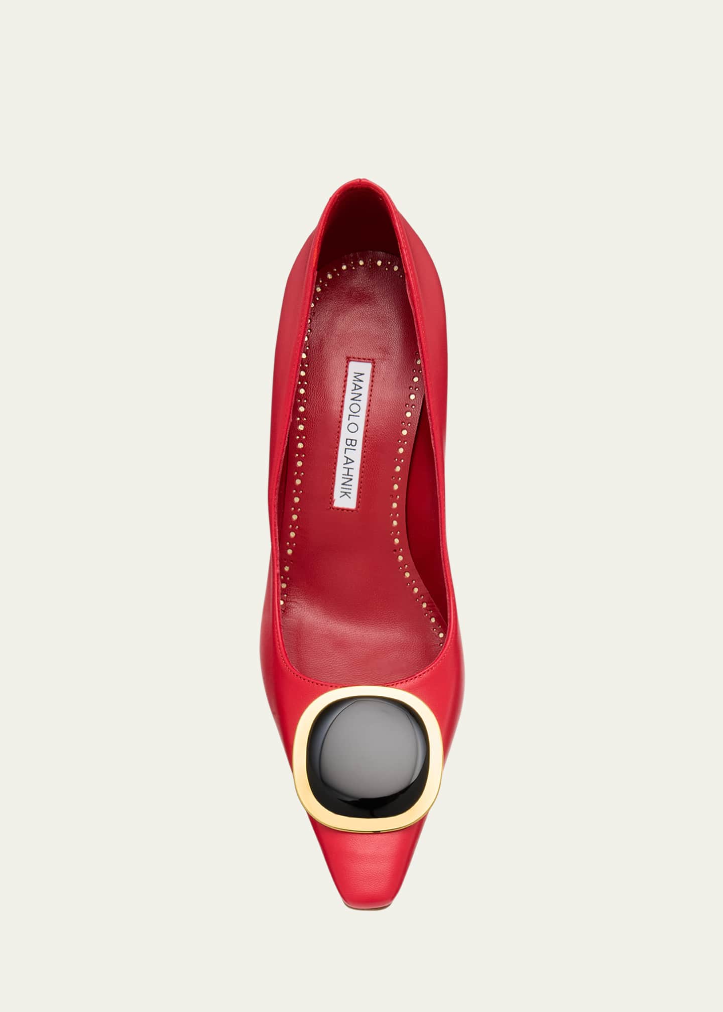Manolo Blahnik Chiaran Leather Buckle Pumps Image 6 of 6