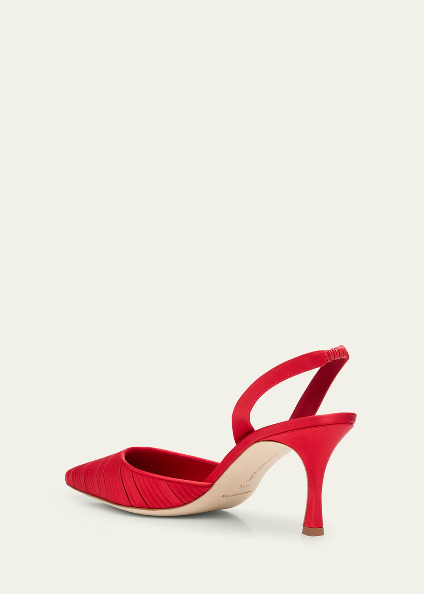 Manolo Blahnik Carolyne Pleated Satin Halter Pumps Image 4 of 6