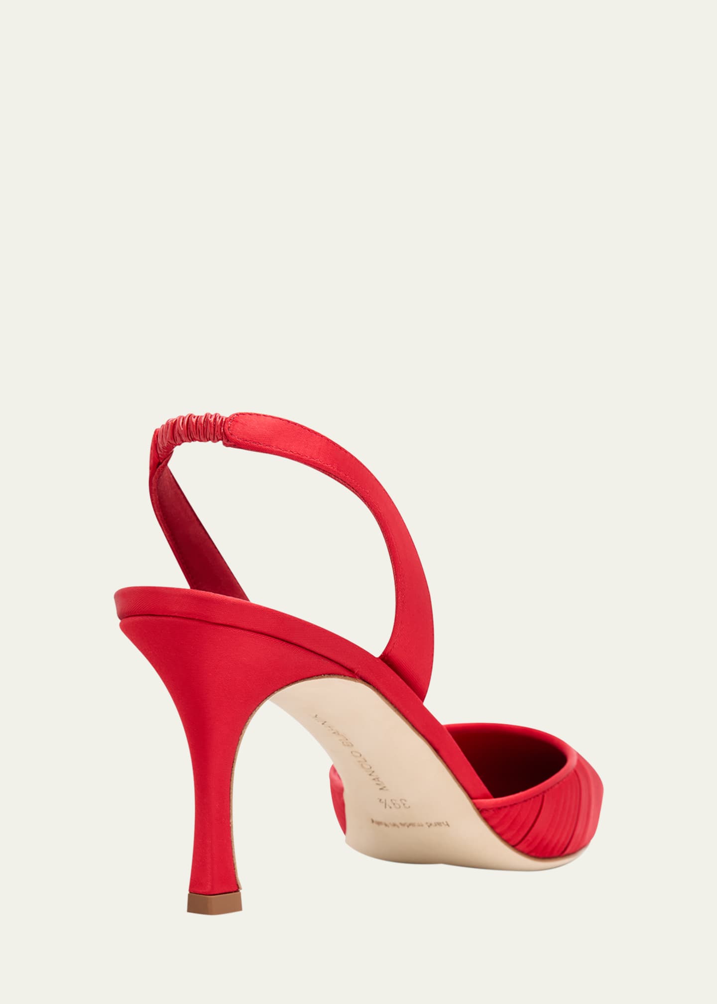 Manolo Blahnik Carolyne Pleated Satin Halter Pumps Image 6 of 6