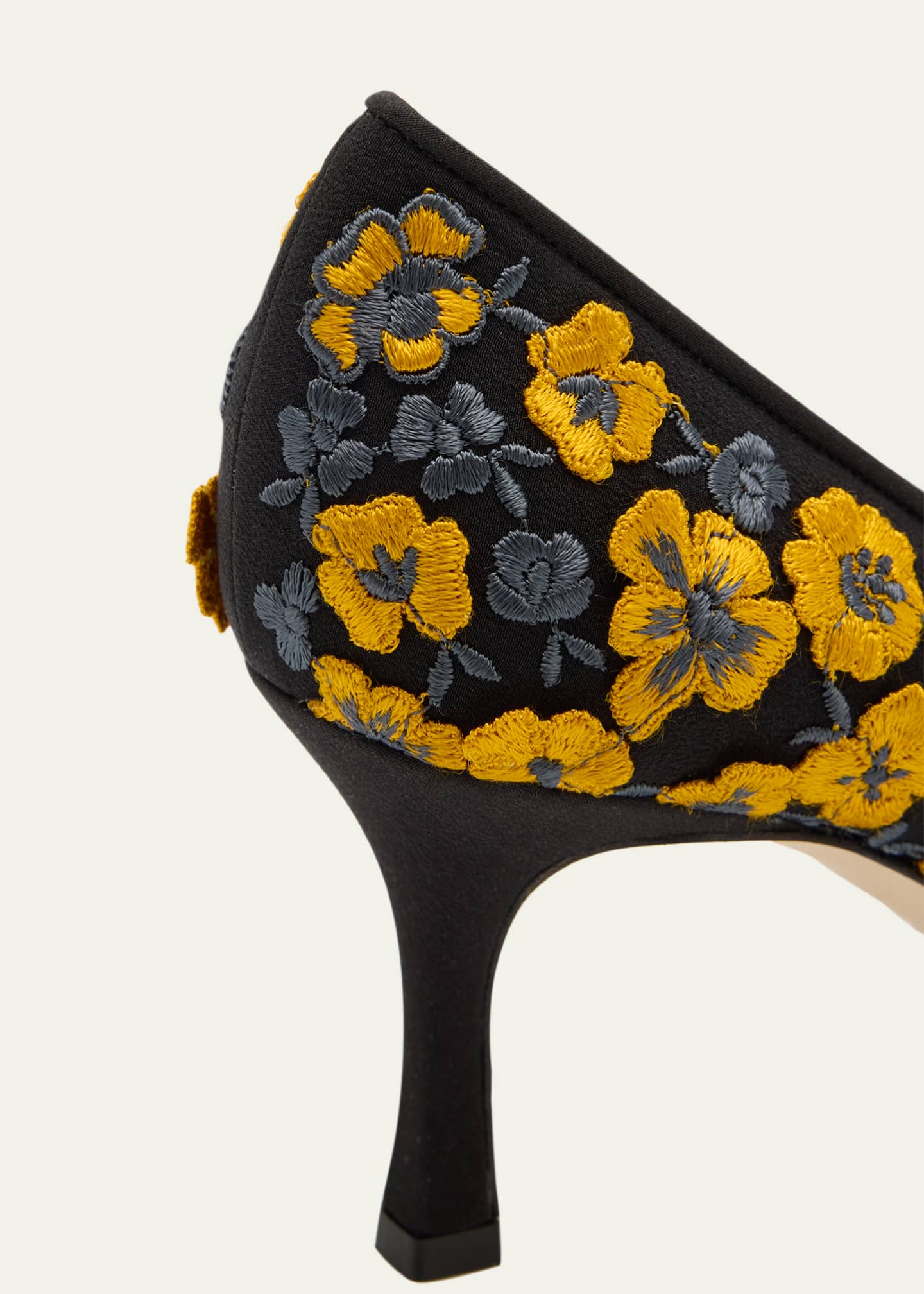 Manolo Blahnik Safiye Floral Embroidered Silk Pumps Image 6 of 6