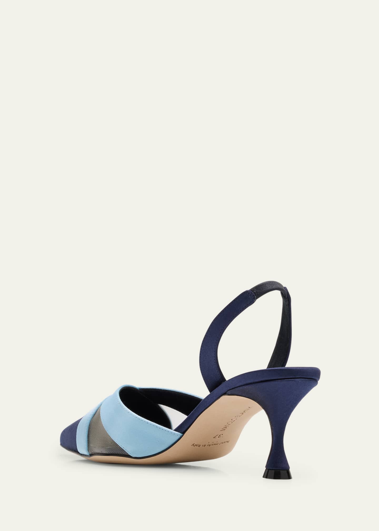 Bicolor Silk Halter Slingback Pumps
