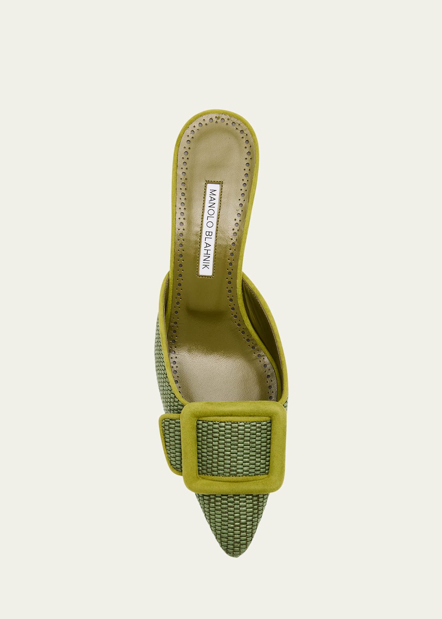 Manolo Blahnik Maysale Woven Buckle Mule Pumps Image 6 of 6