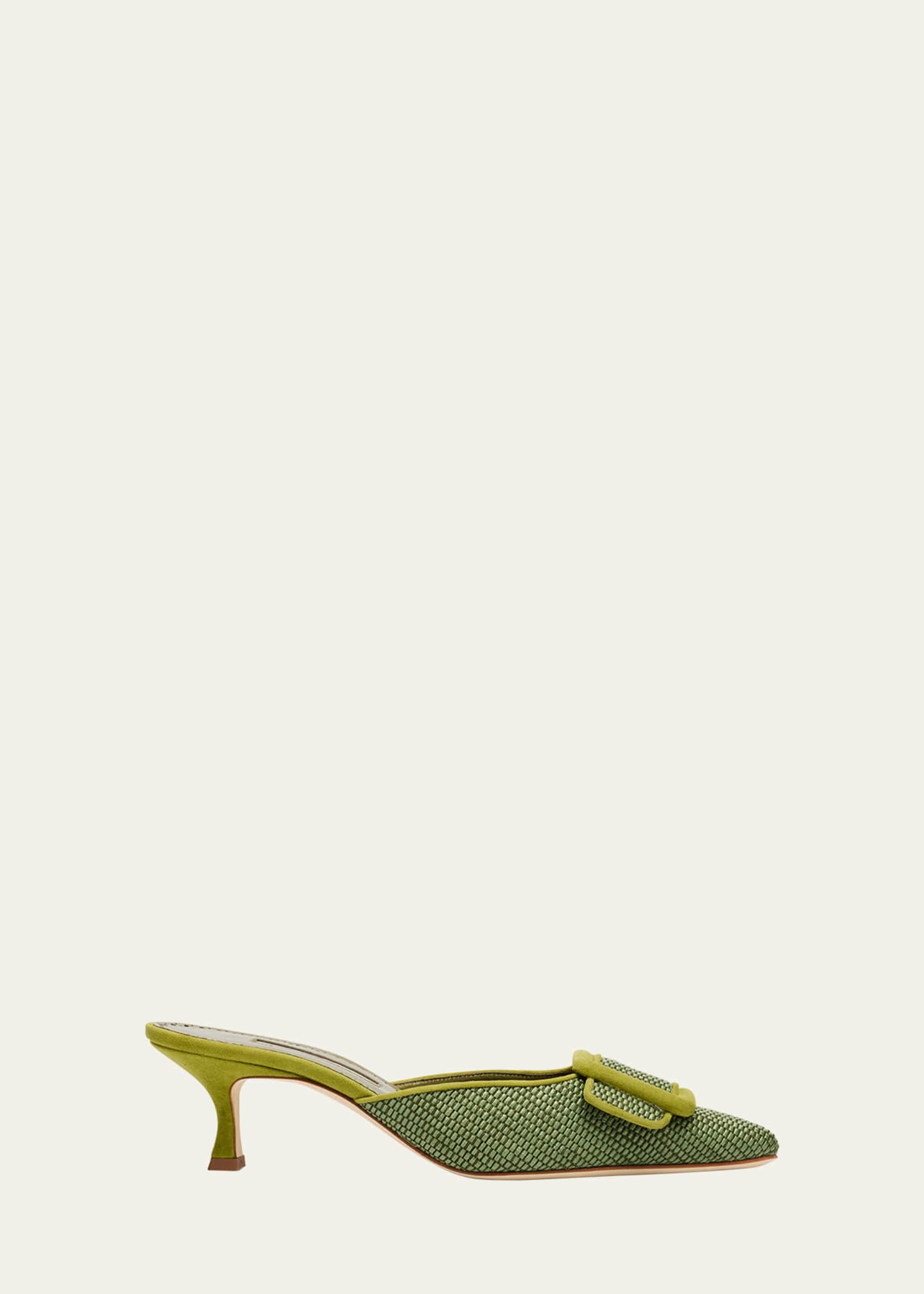 Manolo Blahnik Maysale Woven Buckle Mule Pumps Image 1 of 6