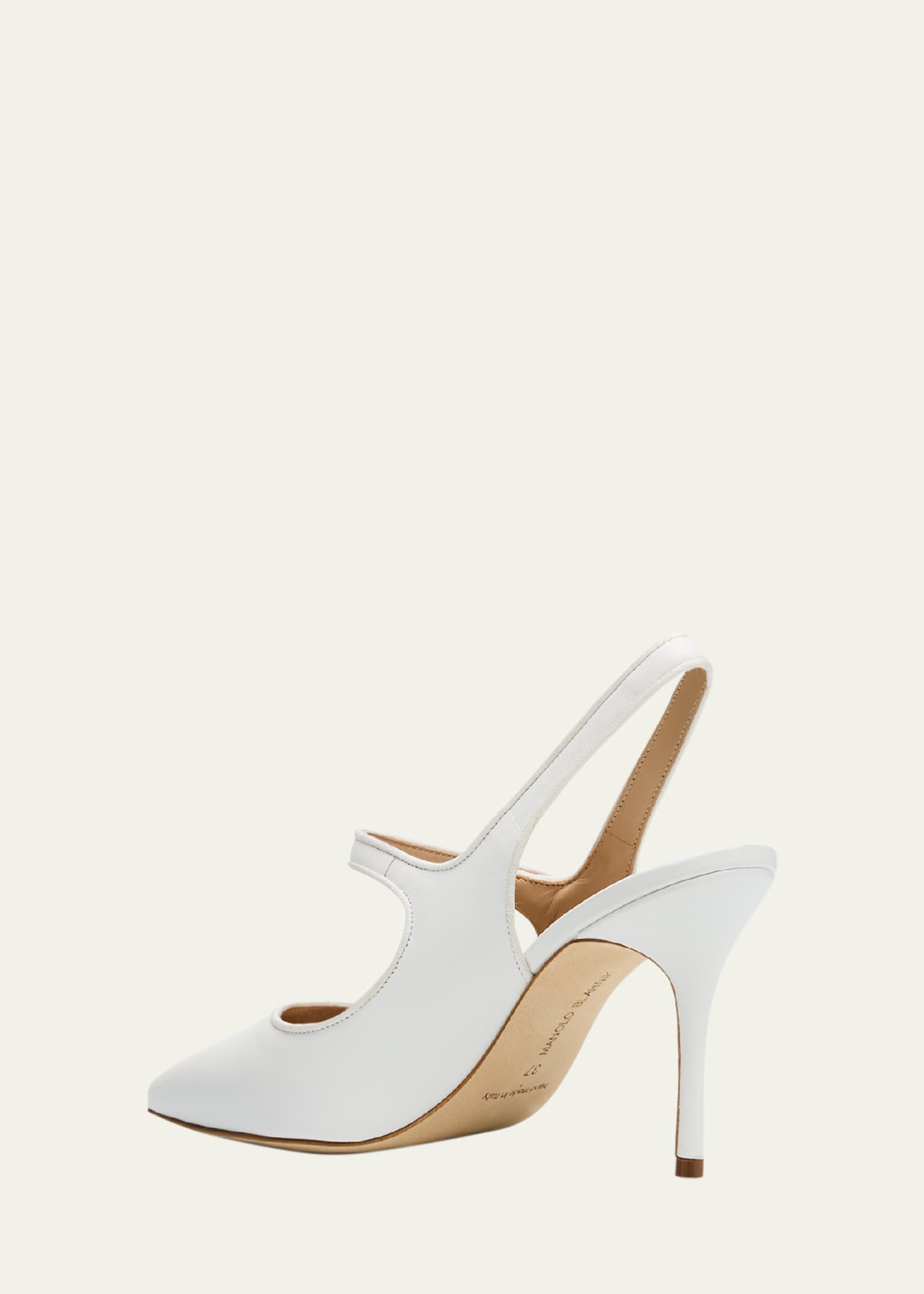 Manolo Blahnik Camparisli Leather Mary Jane Slingback Pumps