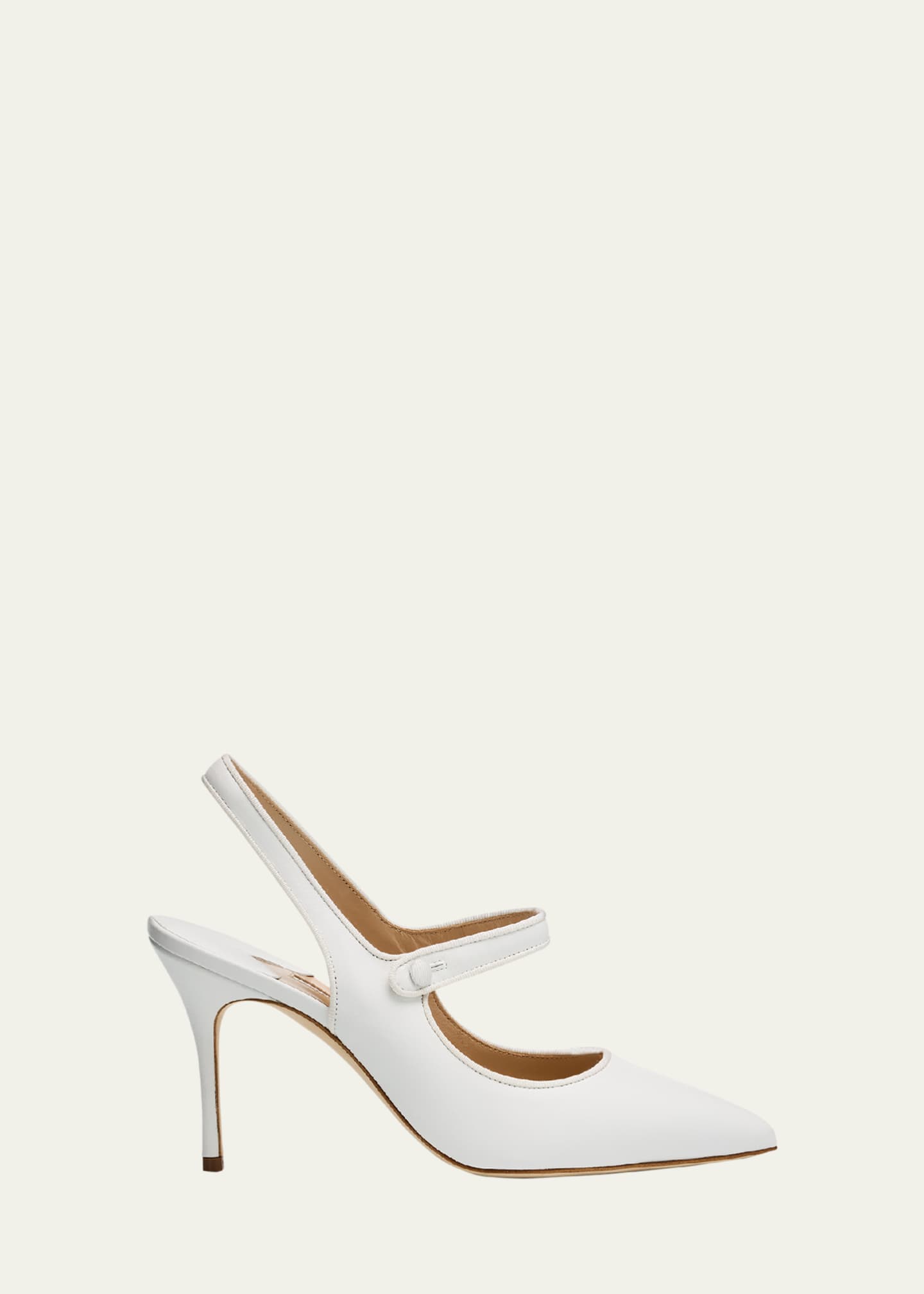 Manolo Blahnik Camparisli Leather Mary Jane Slingback Pumps