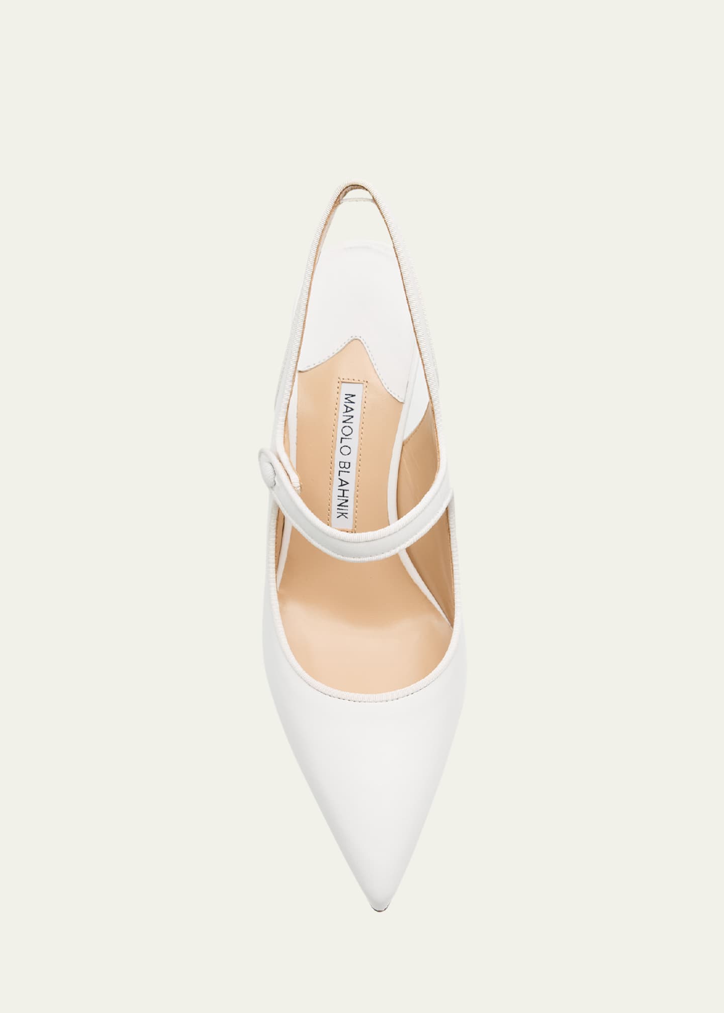 Manolo Blahnik Camparisli Leather Mary Jane Slingback Pumps
