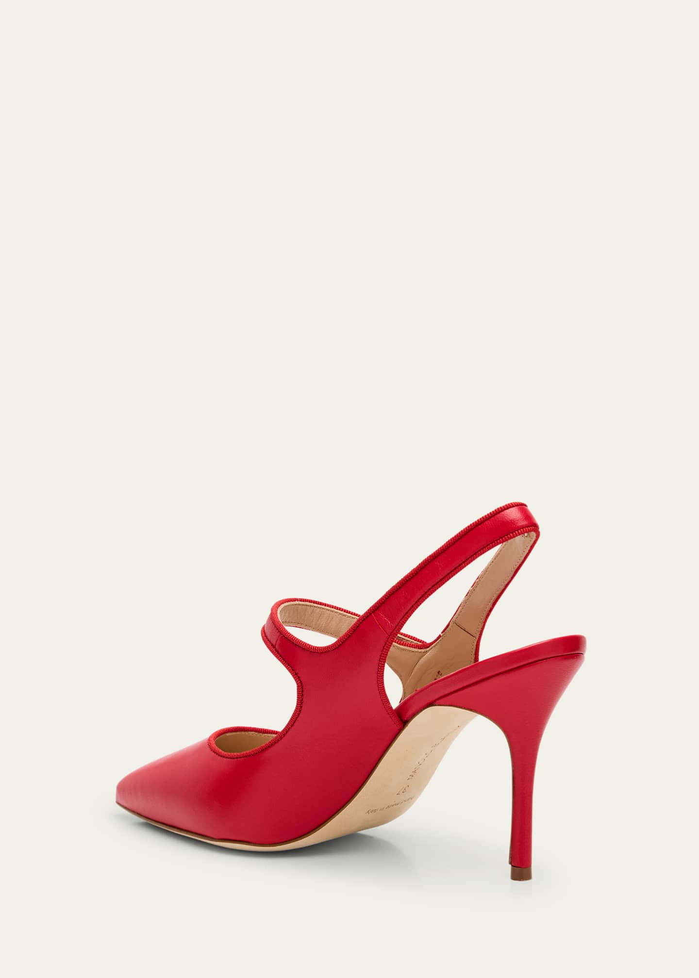 Manolo Blahnik Camparisli Leather Mary Jane Slingback Pumps Image 4 of 6