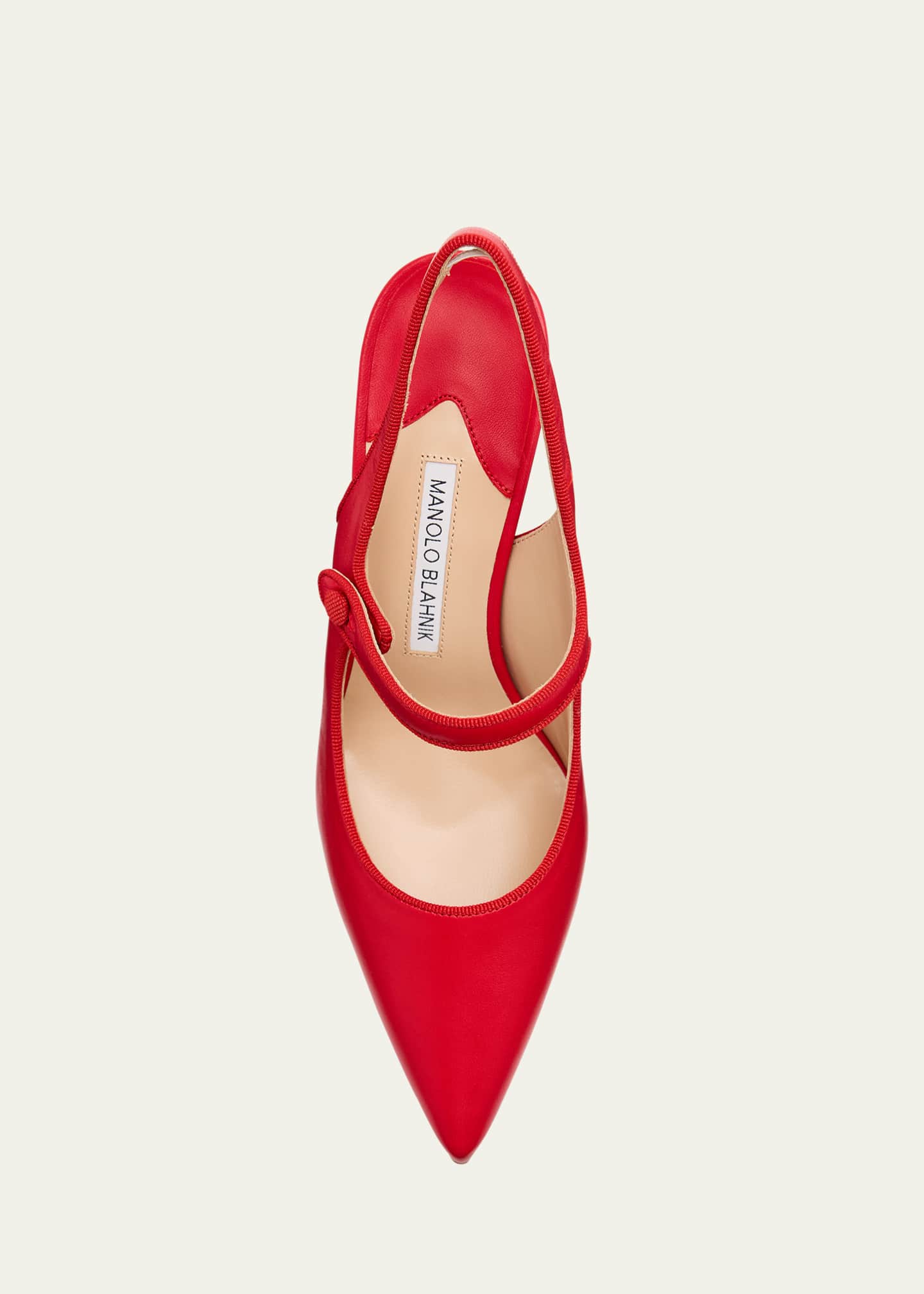 Manolo Blahnik Camparisli Leather Mary Jane Slingback Pumps Image 6 of 6