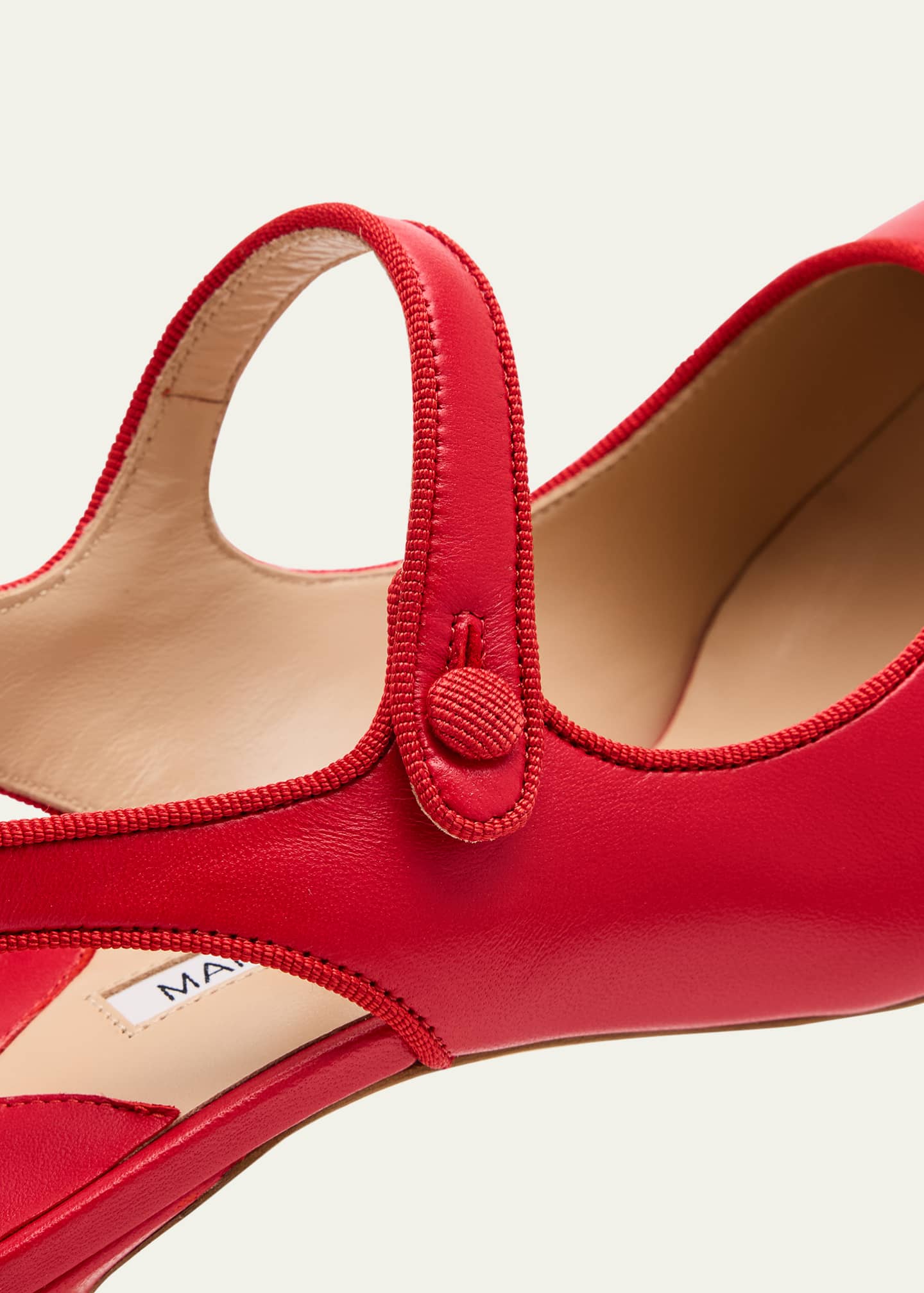 Manolo Blahnik Camparisli Leather Mary Jane Slingback Pumps Image 5 of 6