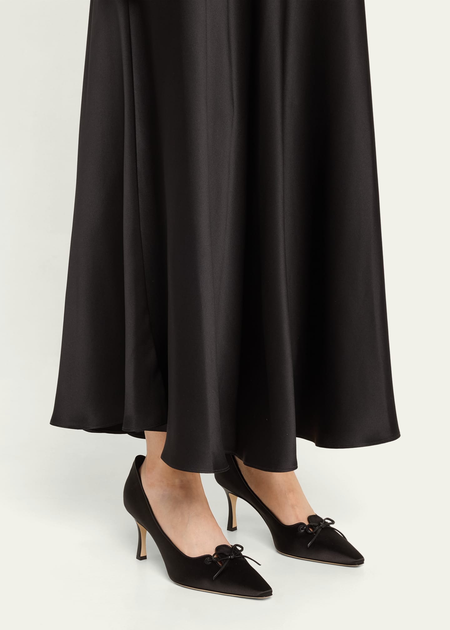 Manolo Blahnik Zaman Silk Lace-Up Pumps