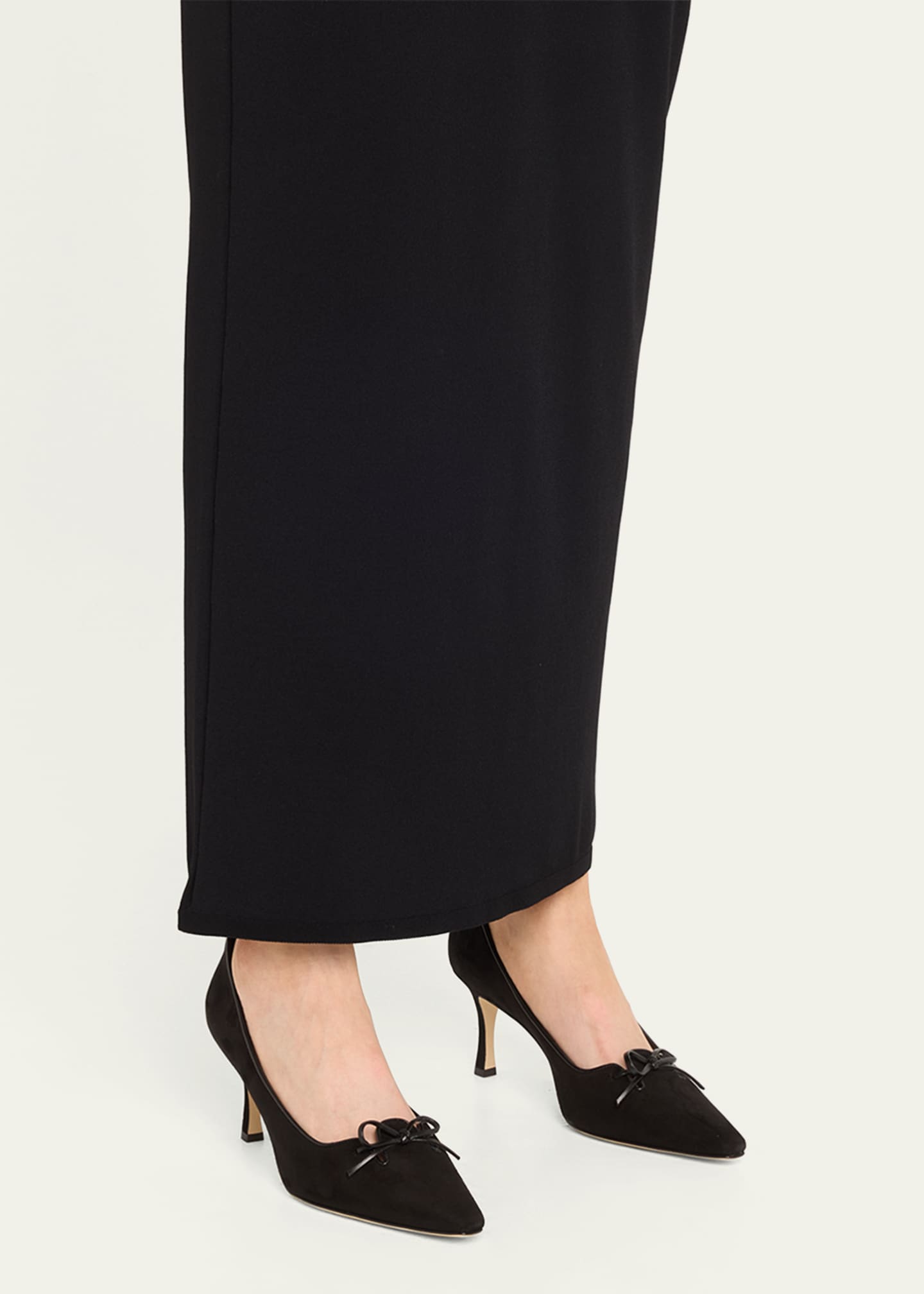 Manolo Blahnik Zaman Suede Bicolor Lace-Up Pumps Image 2 of 6