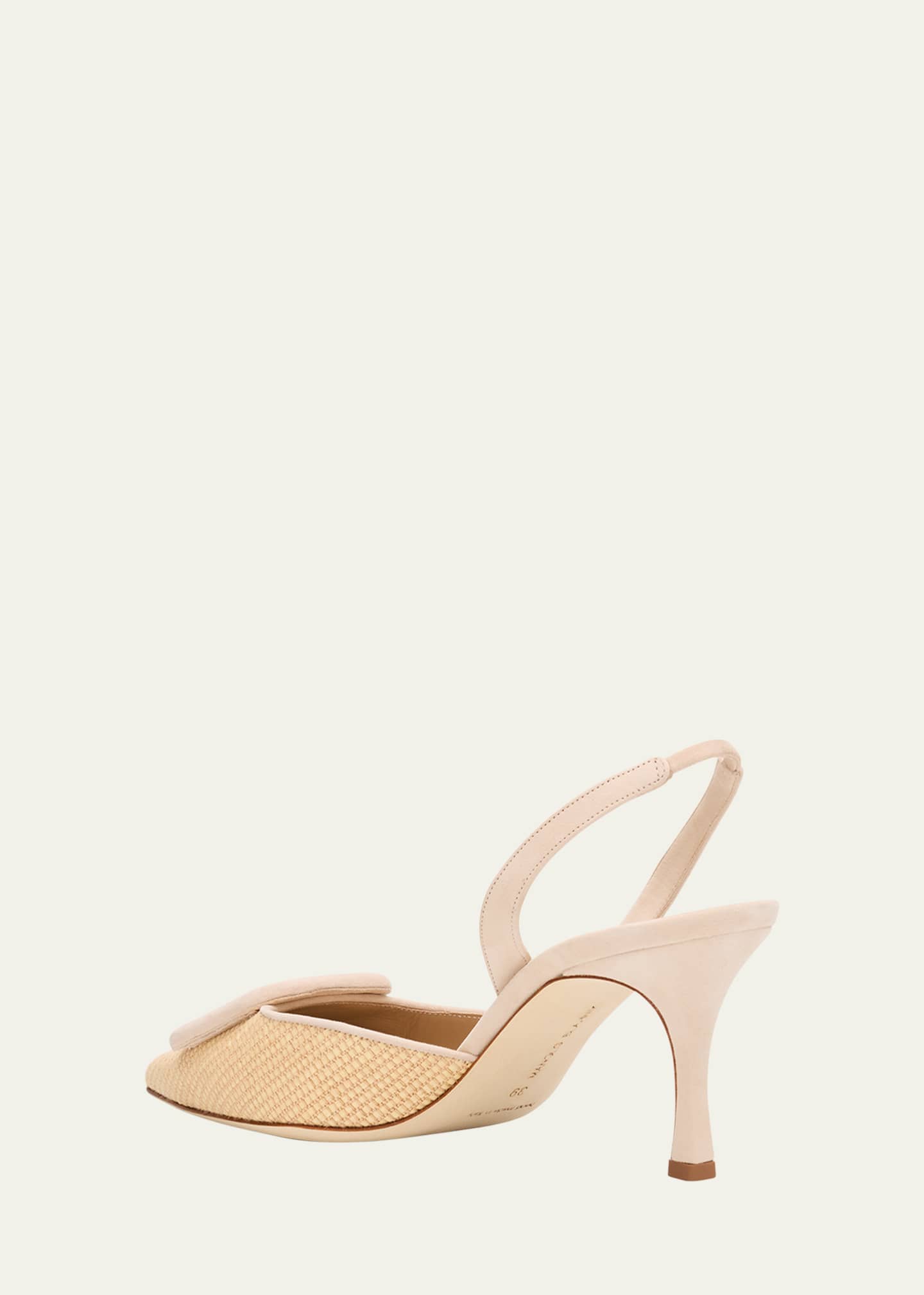 Manolo Blahnik Maysli Woven Buckle Slingback Pumps Image 4 of 6