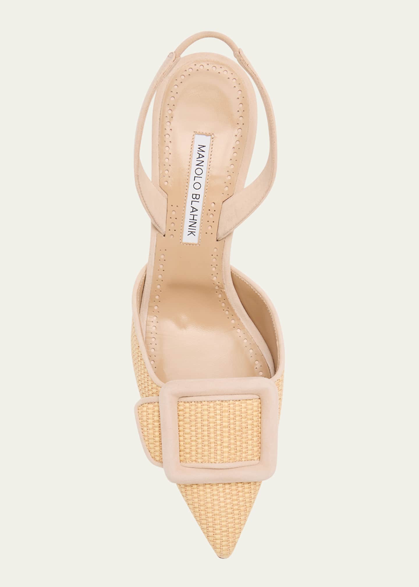Manolo Blahnik Maysli Woven Buckle Slingback Pumps Image 6 of 6