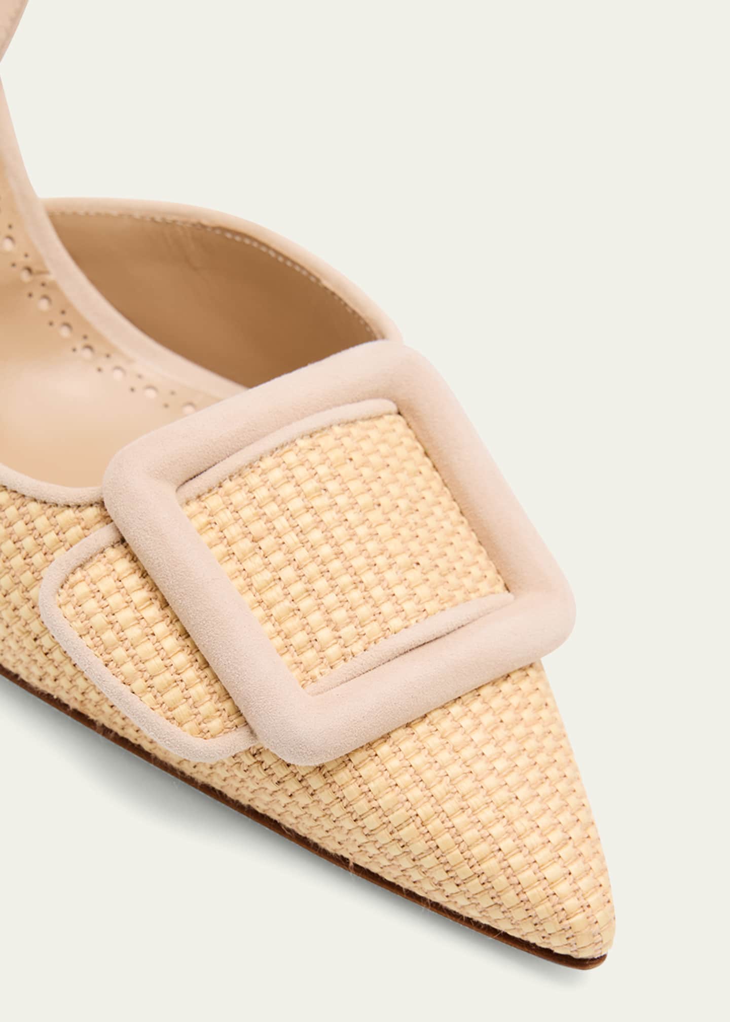 Manolo Blahnik Maysli Woven Buckle Slingback Pumps Image 5 of 6
