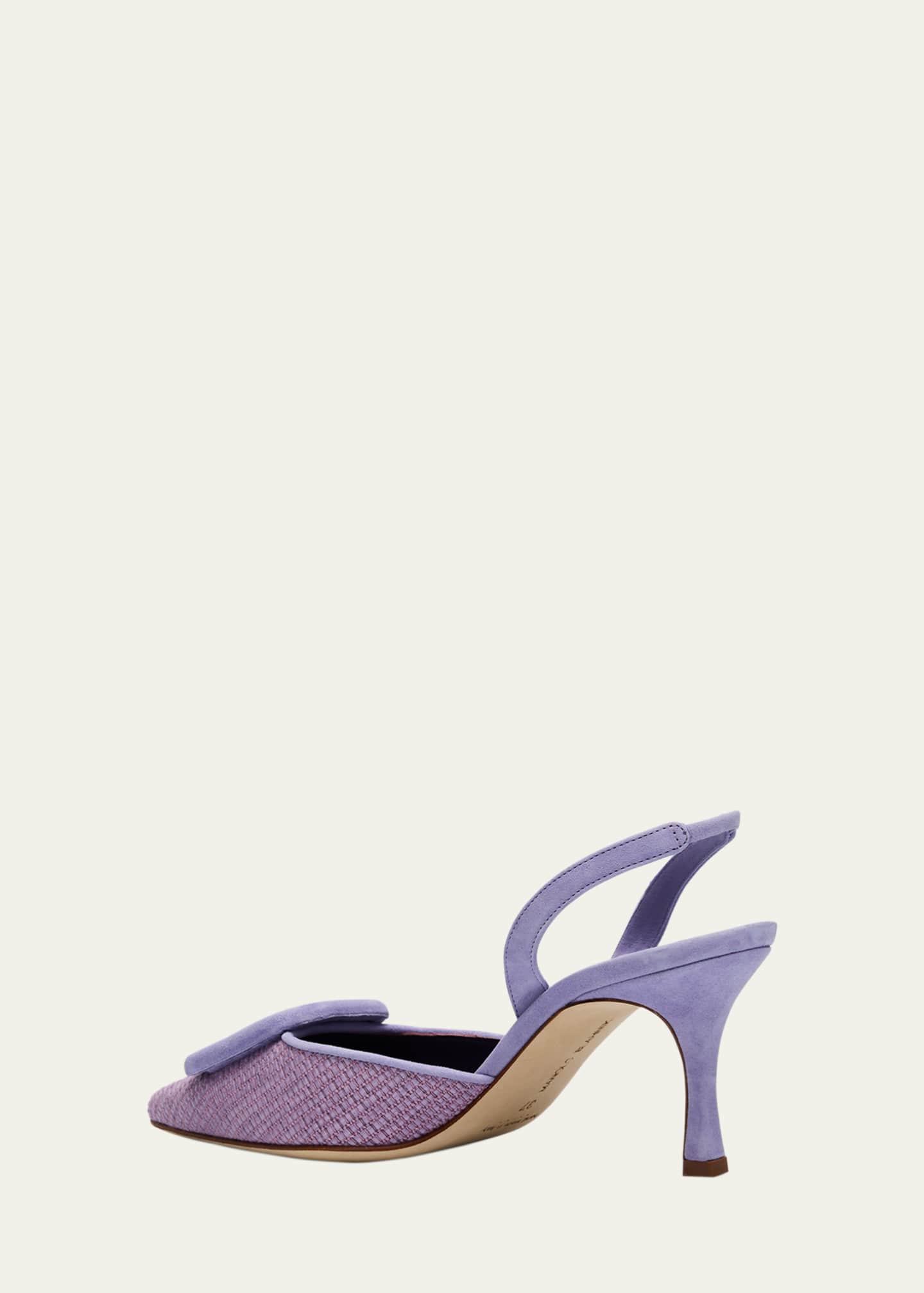 Manolo Blahnik Maysli Woven Buckle Slingback Pumps Image 4 of 6