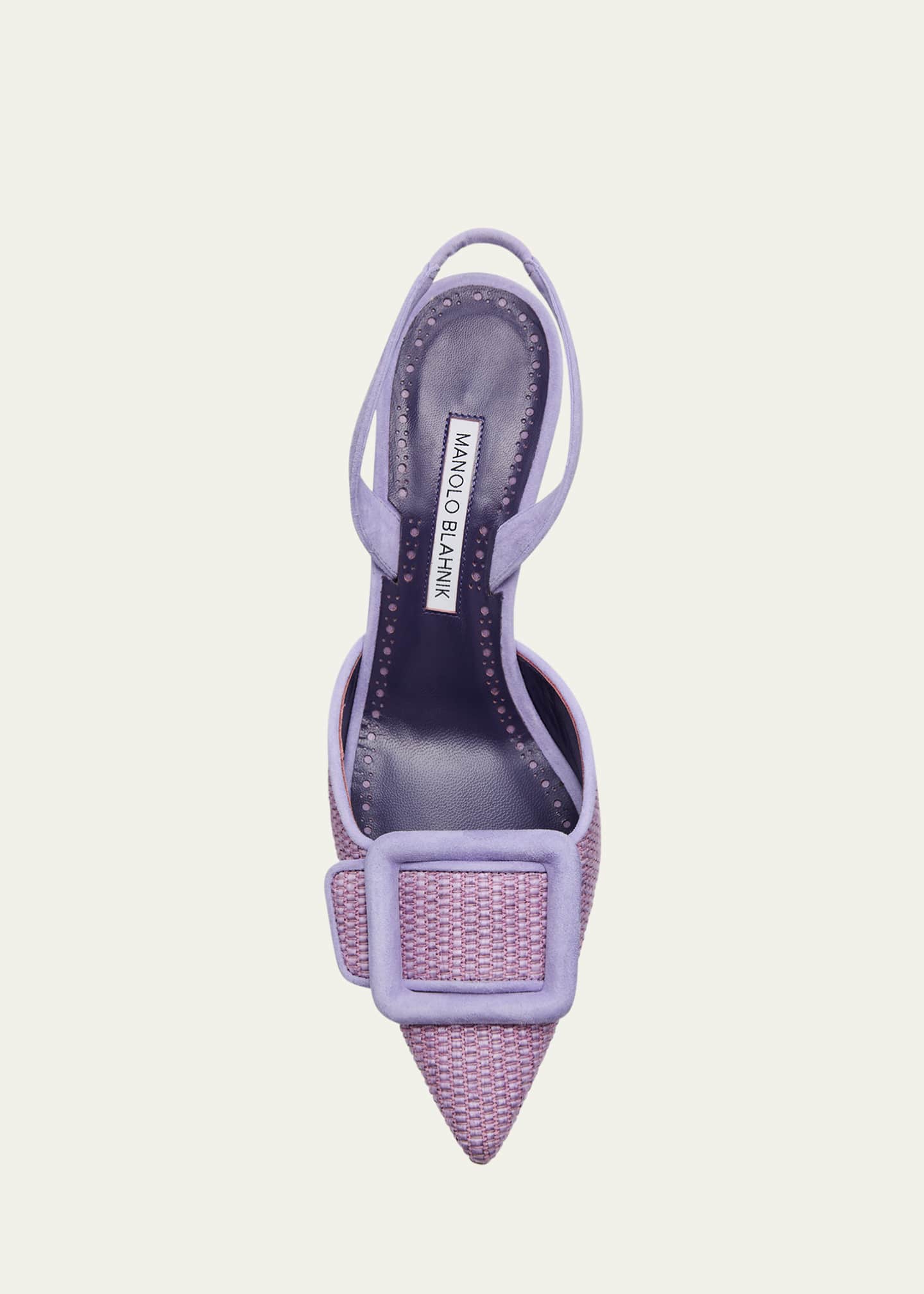 Manolo Blahnik Maysli Woven Buckle Slingback Pumps Image 6 of 6