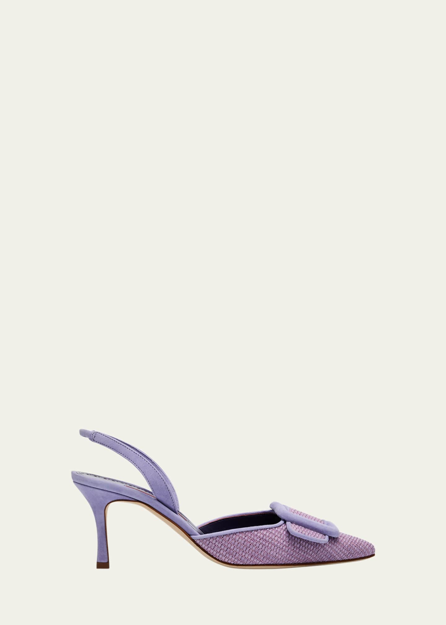 Manolo Blahnik Maysli Woven Buckle Slingback Pumps Image 1 of 6