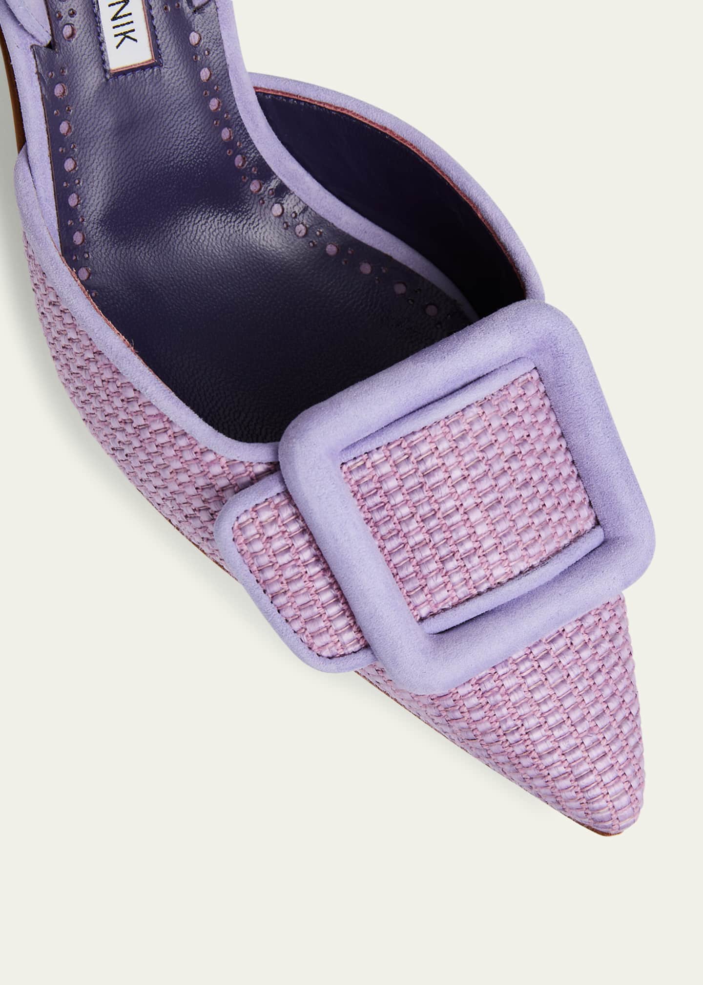 Manolo Blahnik Maysli Woven Buckle Slingback Pumps Image 5 of 6