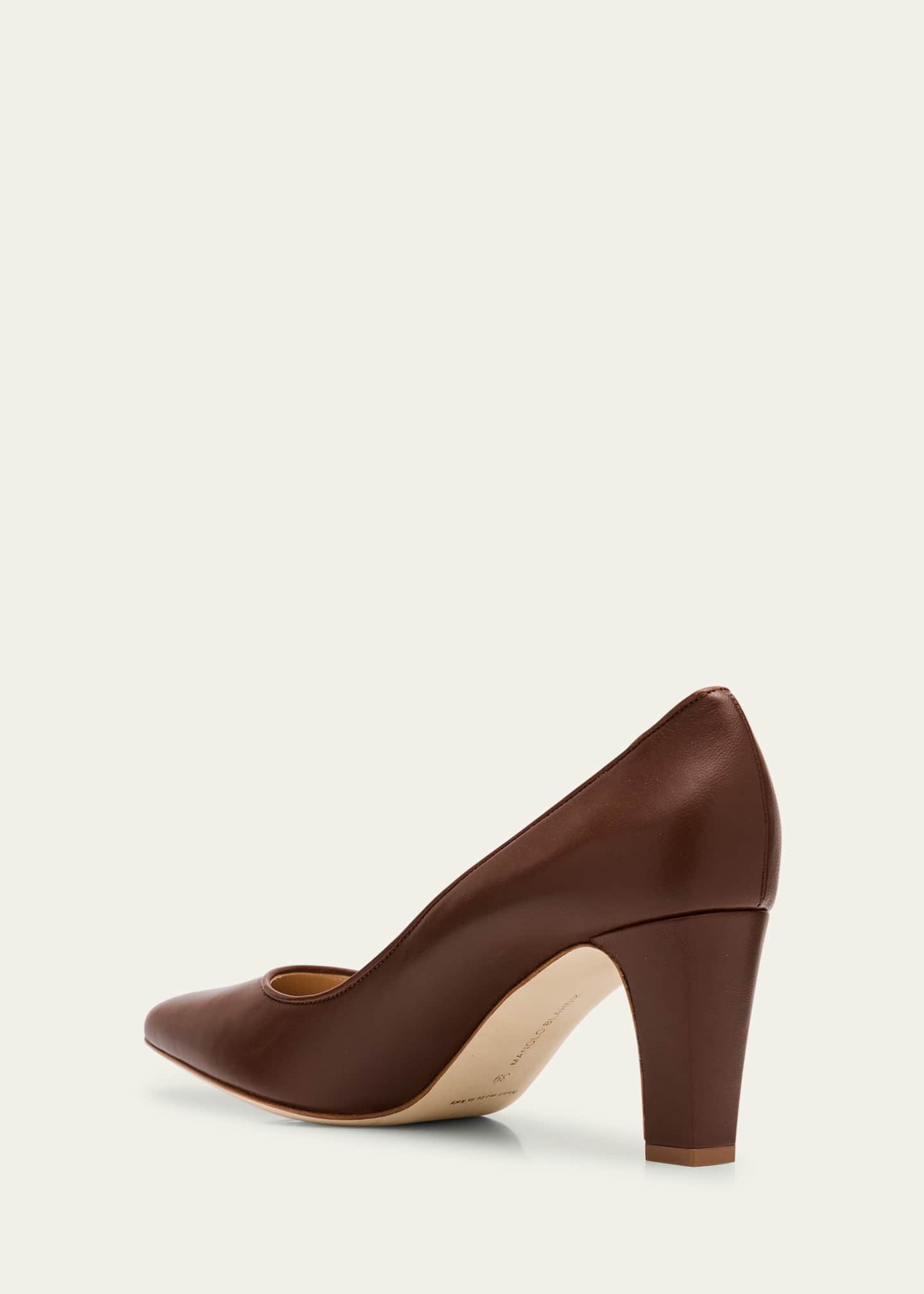 Manolo Blahnik Skiotto Leather Pumps Image 4 of 6
