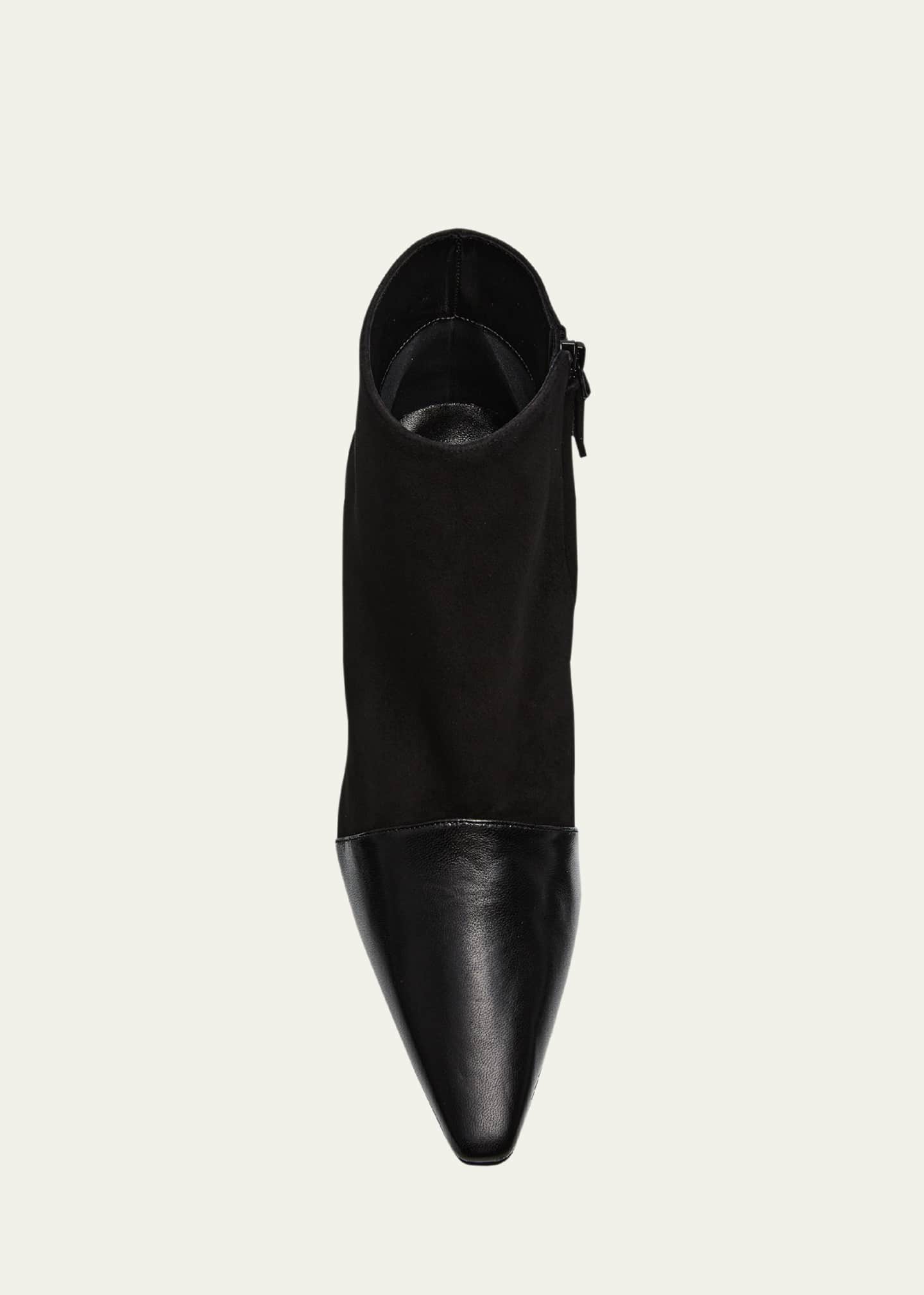 Manolo Blahnik Mixed Leather Kitten Booties Image 6 of 6