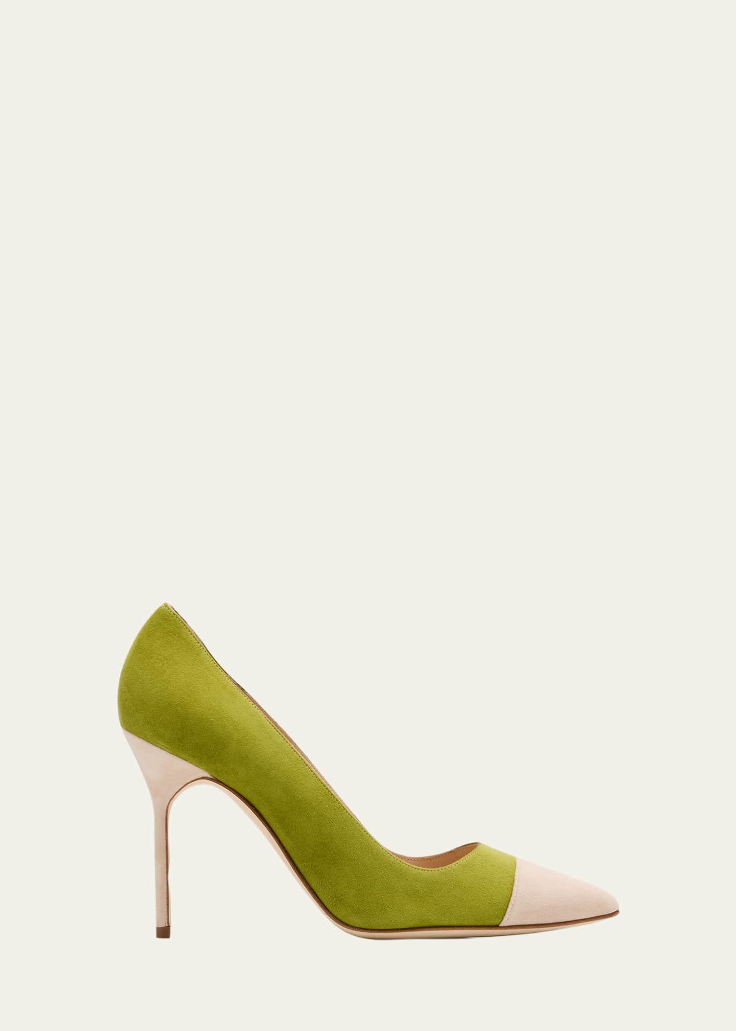 【超目玉】 Manolo Pumps Cap-Toe Suede Bicolor Capcour Blahnik 靴