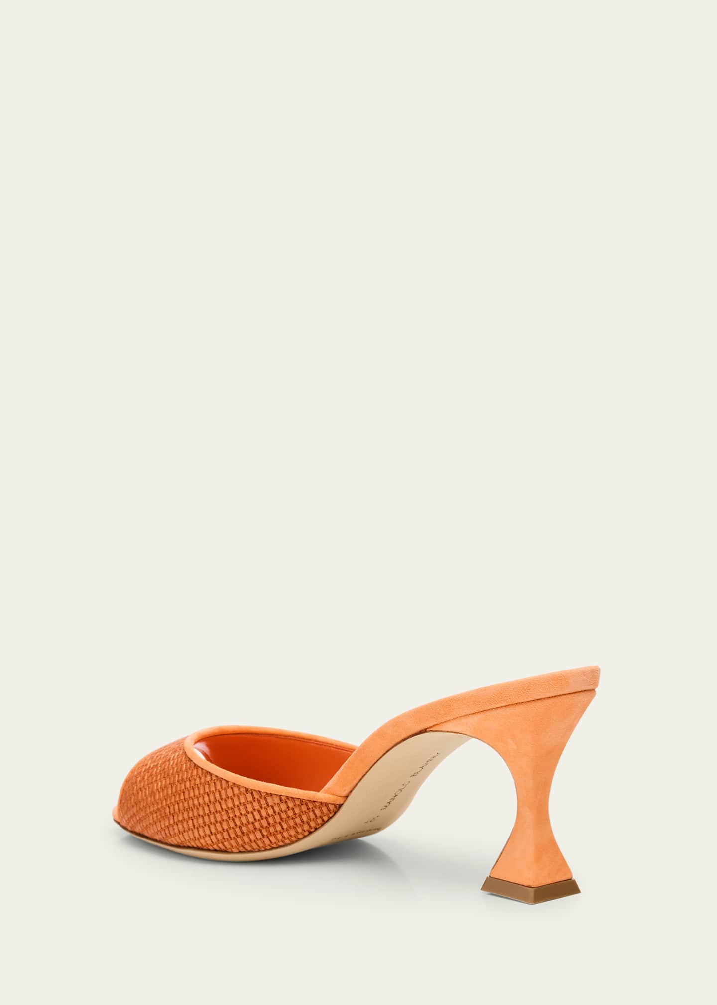 Manolo Blahnik Jadara Woven Peep-Toe Slide Sandals Image 4 of 6
